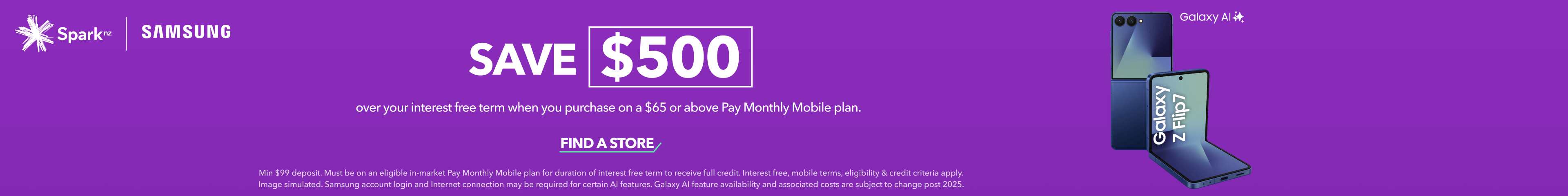 Spark - Save $500 - New Galaxy Z Flip7