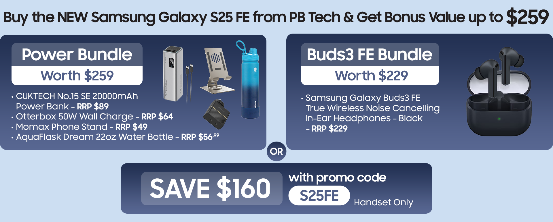 Buy the new Samsung Galaxy S25 FE from PB Tech & Get Bonus Value up to $259