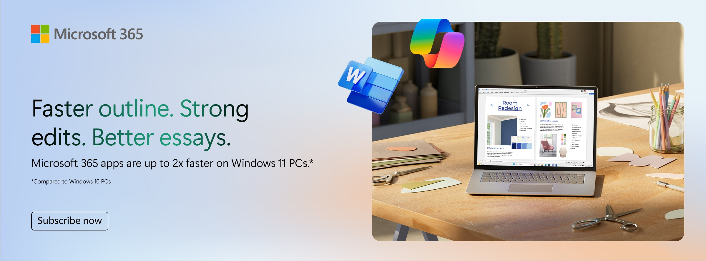 Microsoft 365 - Faster outline. Strong edits. Better essays.
