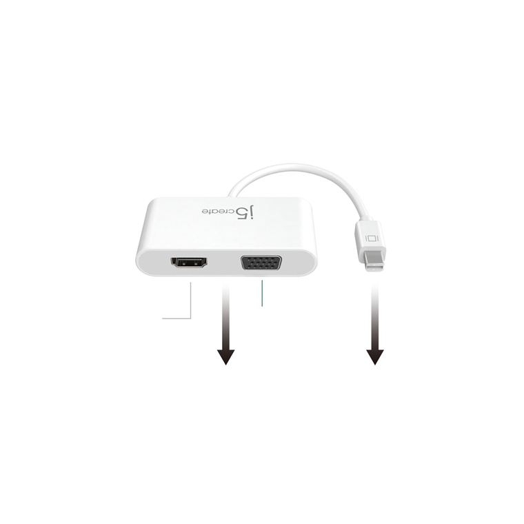 Buy the J5create Mini Display Port To 4K HDMI / FullHD VGA Adapter