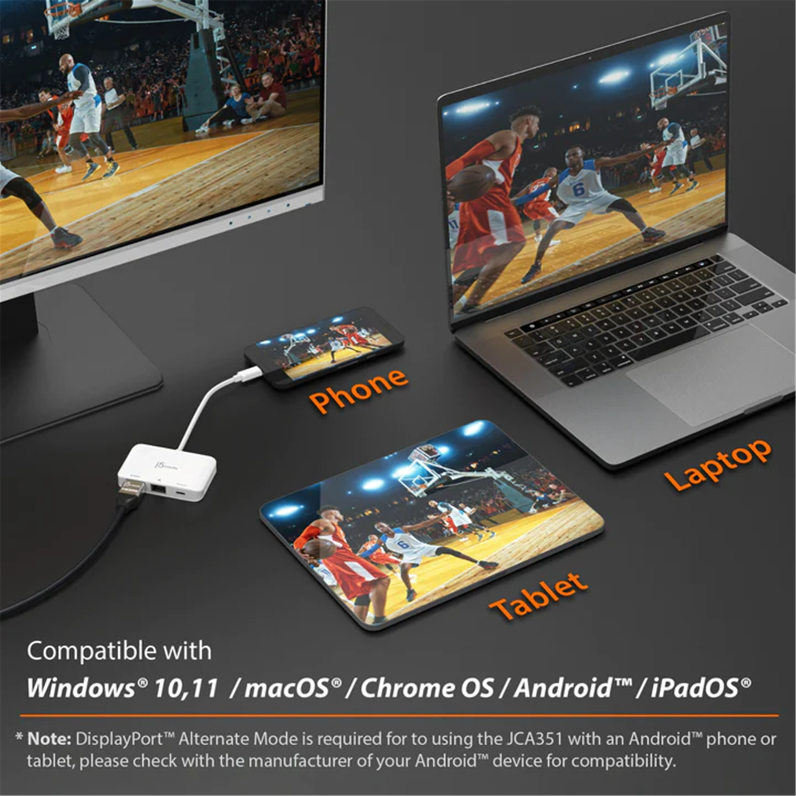 Buy the J5create USB-C 100W PD3.0 4K HDMI and Gigabit Ethernet Adapter ...
