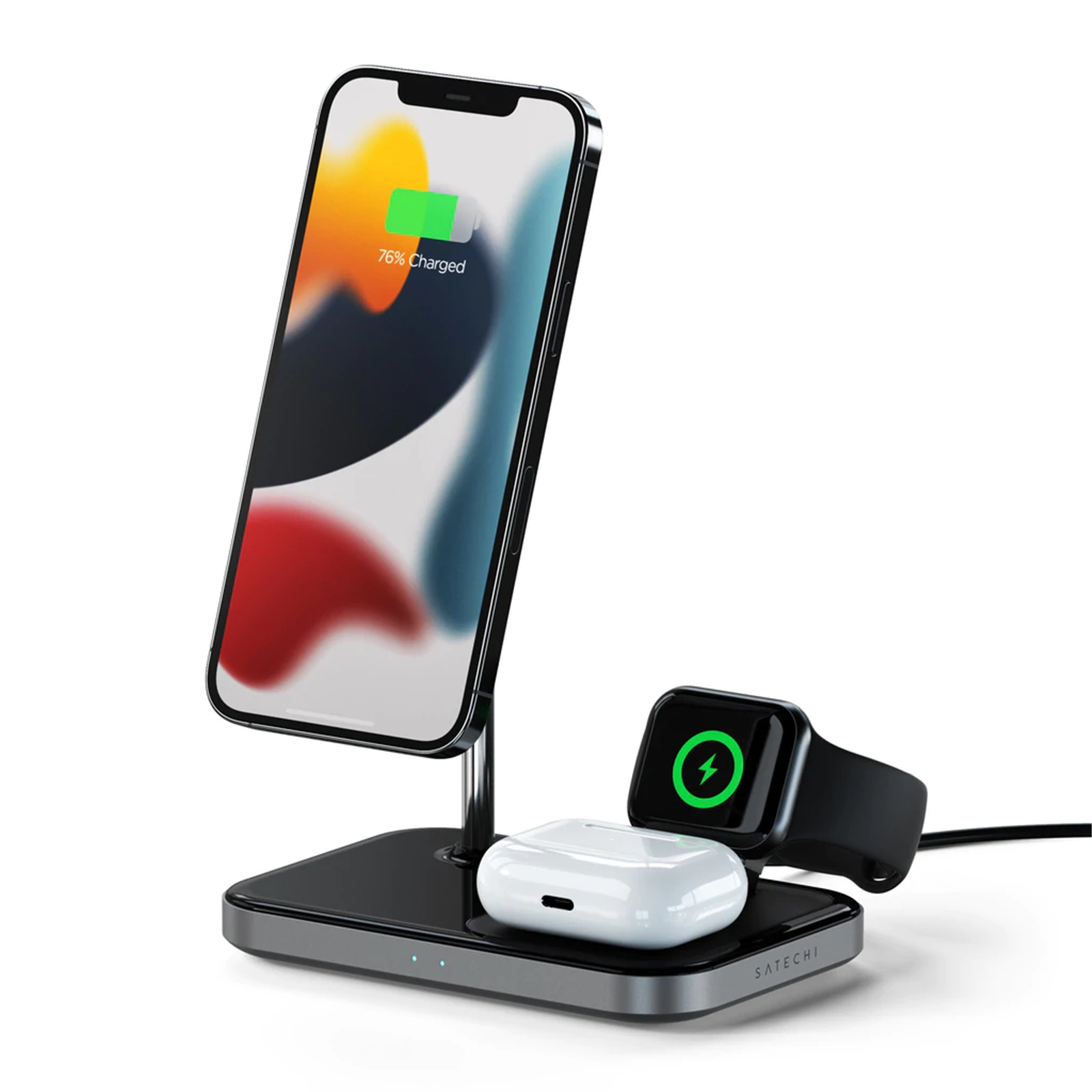 Buy the SATECHI Satechi Magnetic 3-in-1 Wireless Charging Stand (Space ...