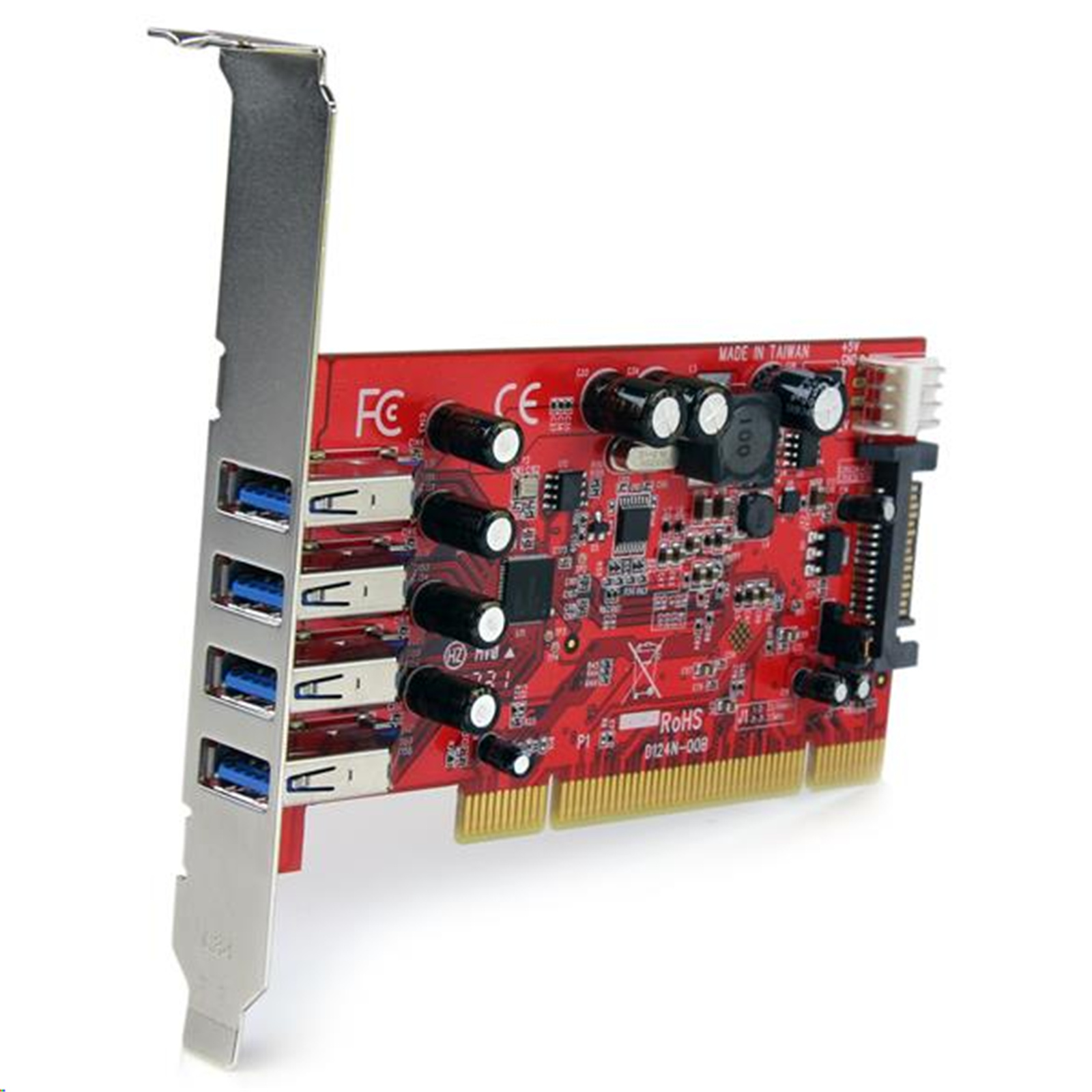 Buy the StarTech PCIUSB3S4 4 Port PCI USB3.0 Card w/ SATA