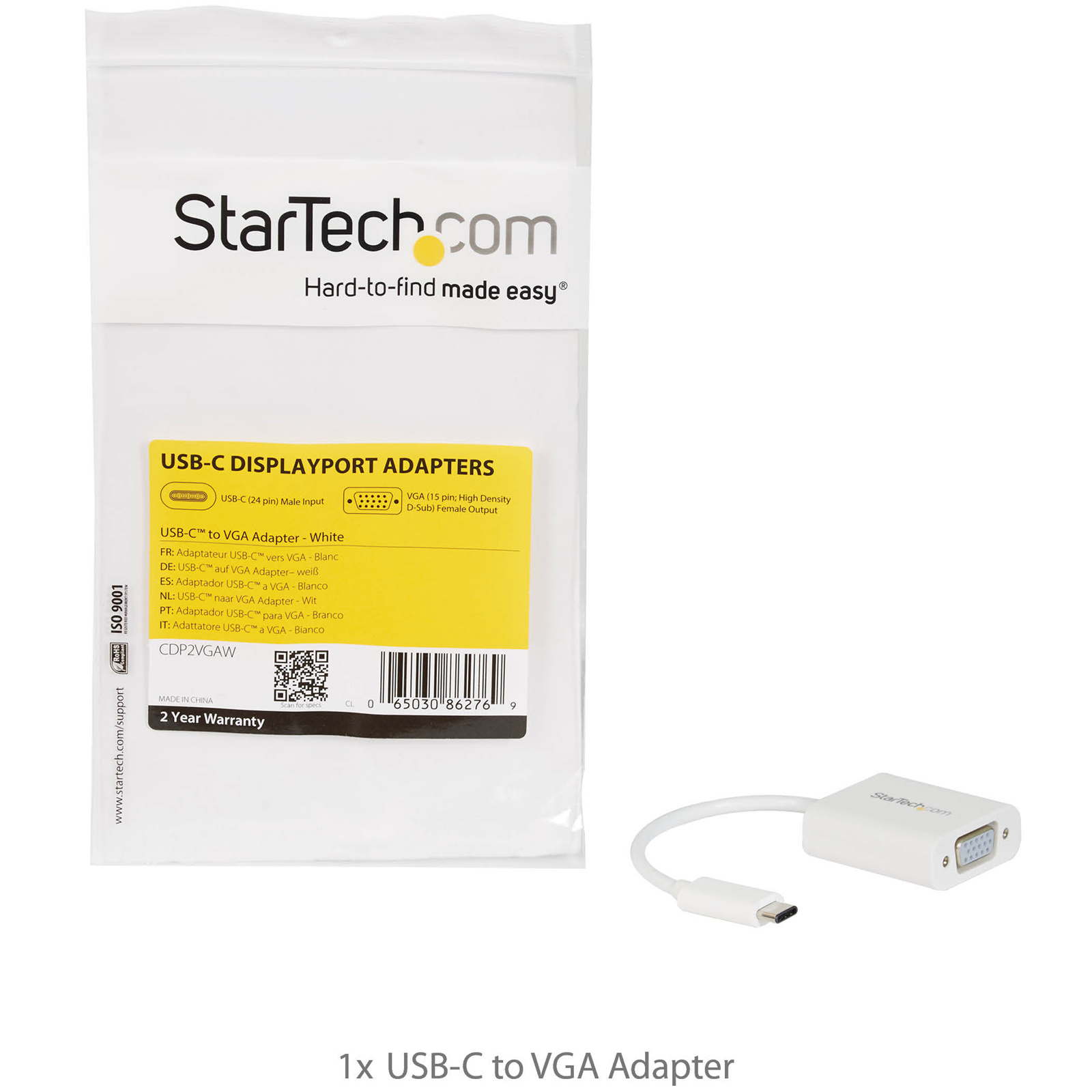 Buy the StarTech CDP2VGAW USBC to VGA Adapter White 1080p Video... ( CDP2VGAW ) online