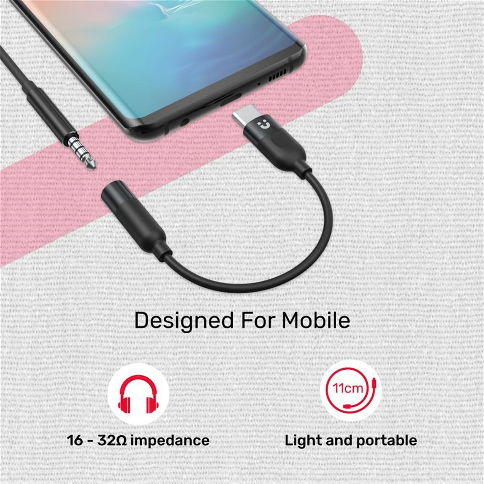 Unitek M1204A USB-C to 3.5mm AUX Headphone Jack Adapter. Digital to AnalogConverter.SupportsMusic&Calls. Play Audio from your USB-C Smartphone, Tablet, or Heaphones. 110mm Cable Length. Black Colour.