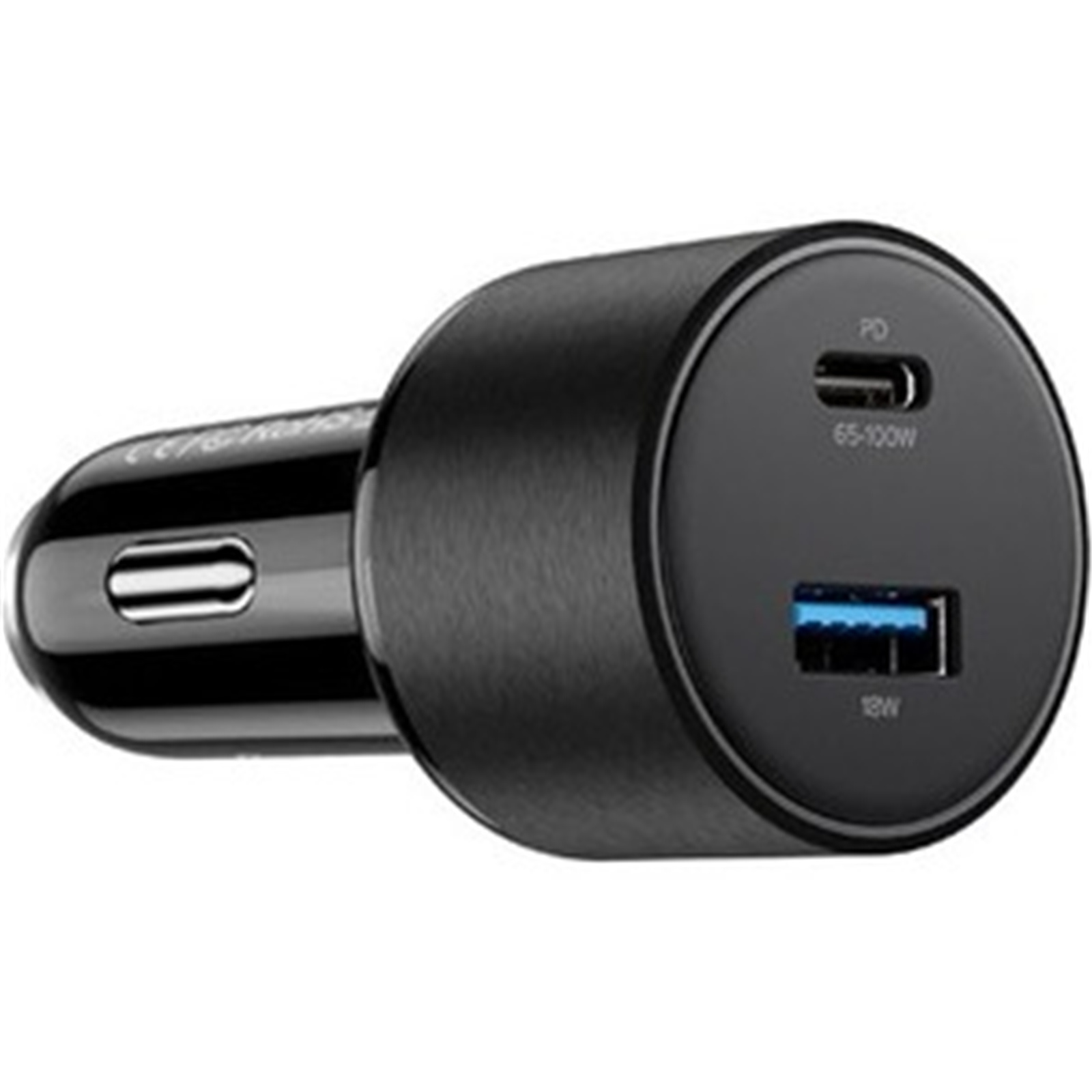 Alogic CRCA100 Rapid Power 100W Car Charger with 1 X USB-C Port & 1 X USB-A Port - 100 W - 12 V DC, 24 V DC Input - 5 V DC/5 A, 9 V DC, 12 V DC, 15 V DC, 20 V DC, 21 V DC, 3.6 V DC, 6.5 V DC Output - Black