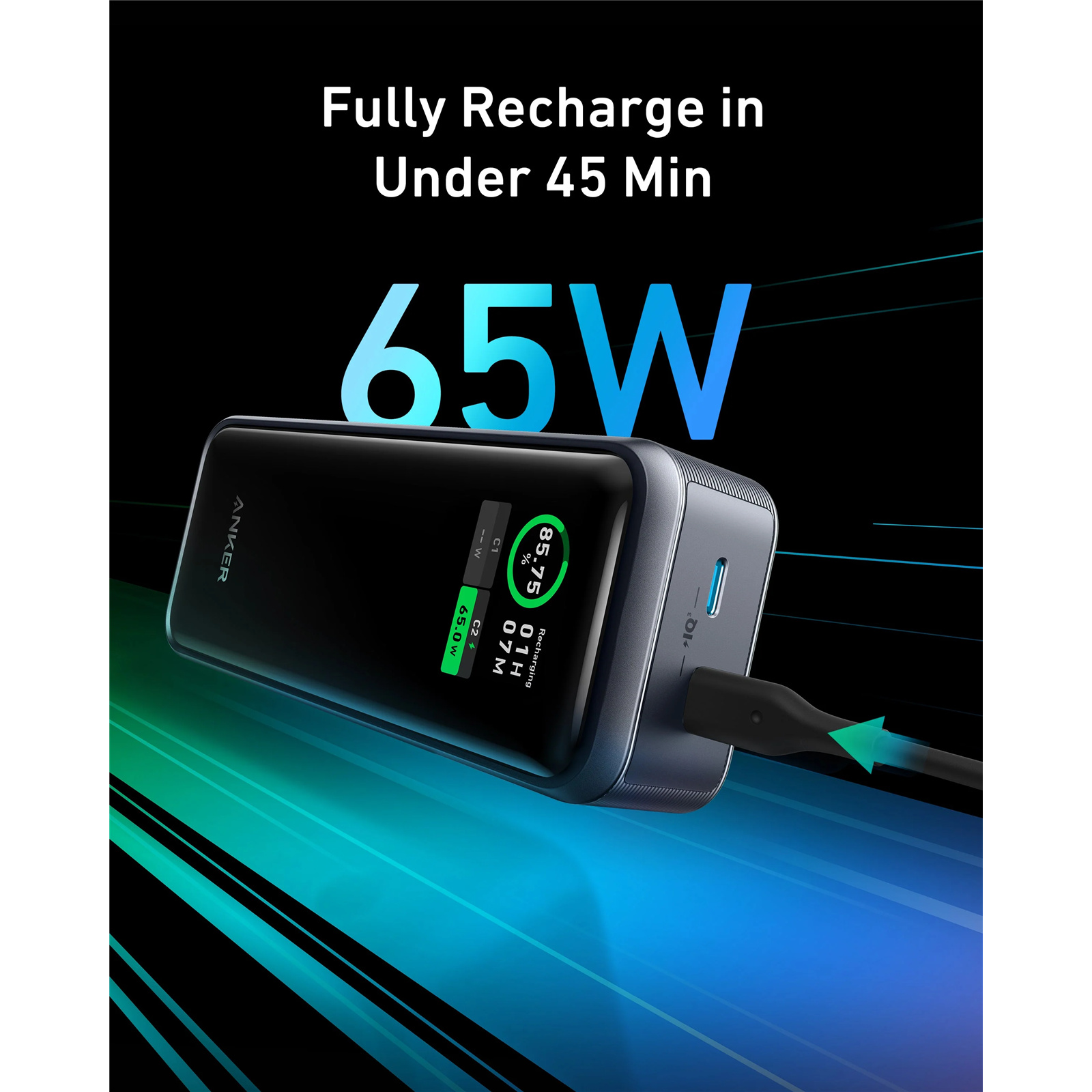 Anker Power Bank（12000mAh） + Charge base Anker Prime Powerbank, 2-portowa ładowarka 12 000 mAh o mocy