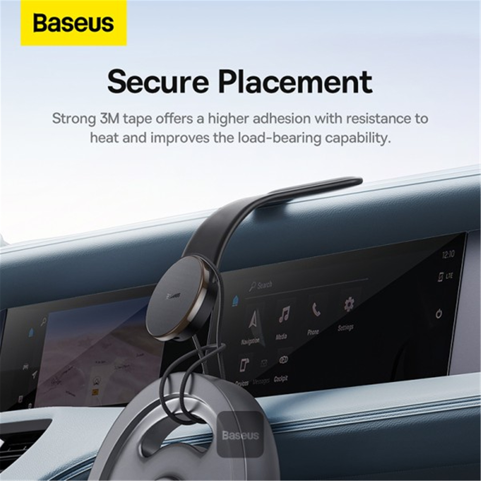 Baseus C02 Pro Series Magnetic Wireless Charging Car Mount Cluster Black