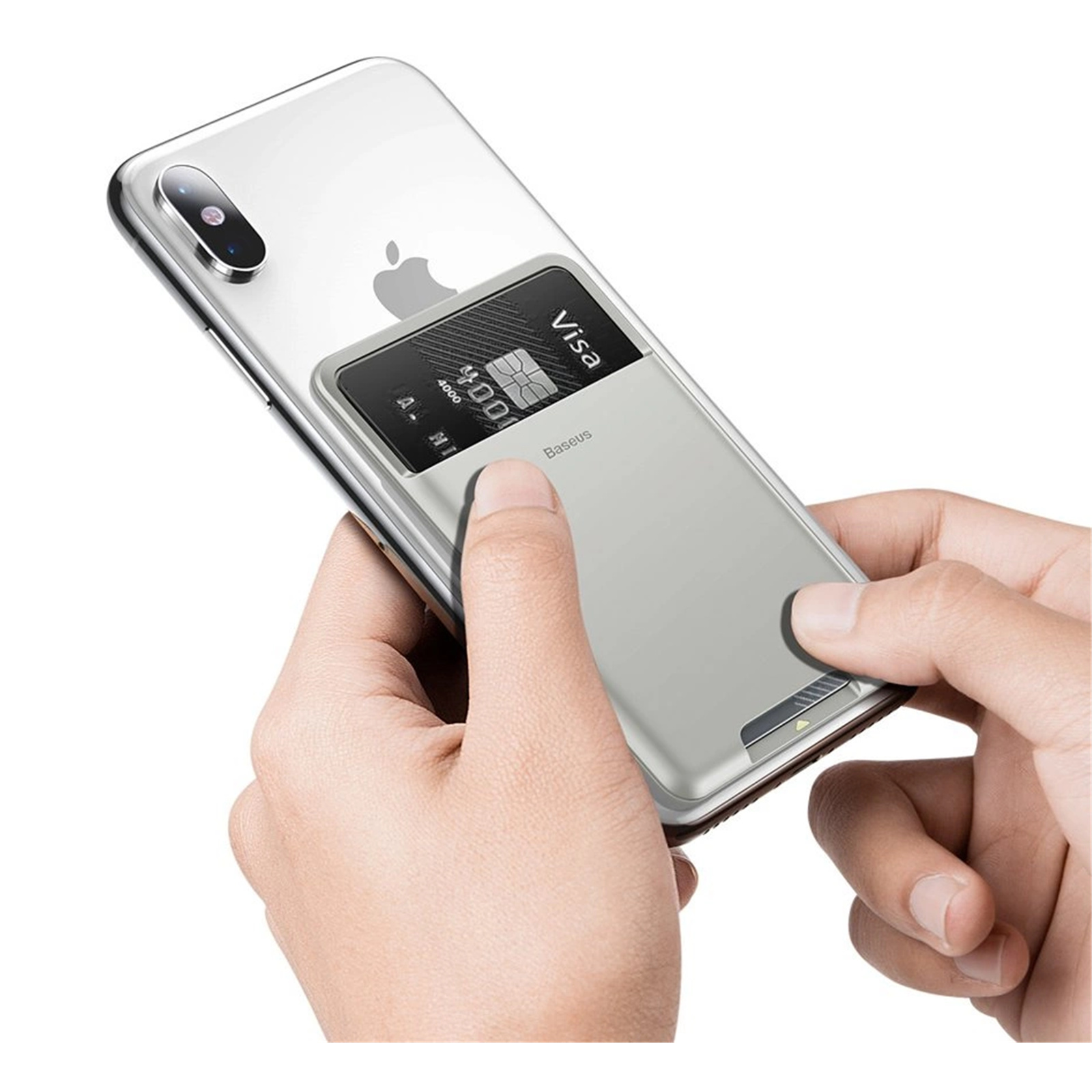 Buy the Baseus ACKD-B0G Stick on Silicone Card Holder for Mobile