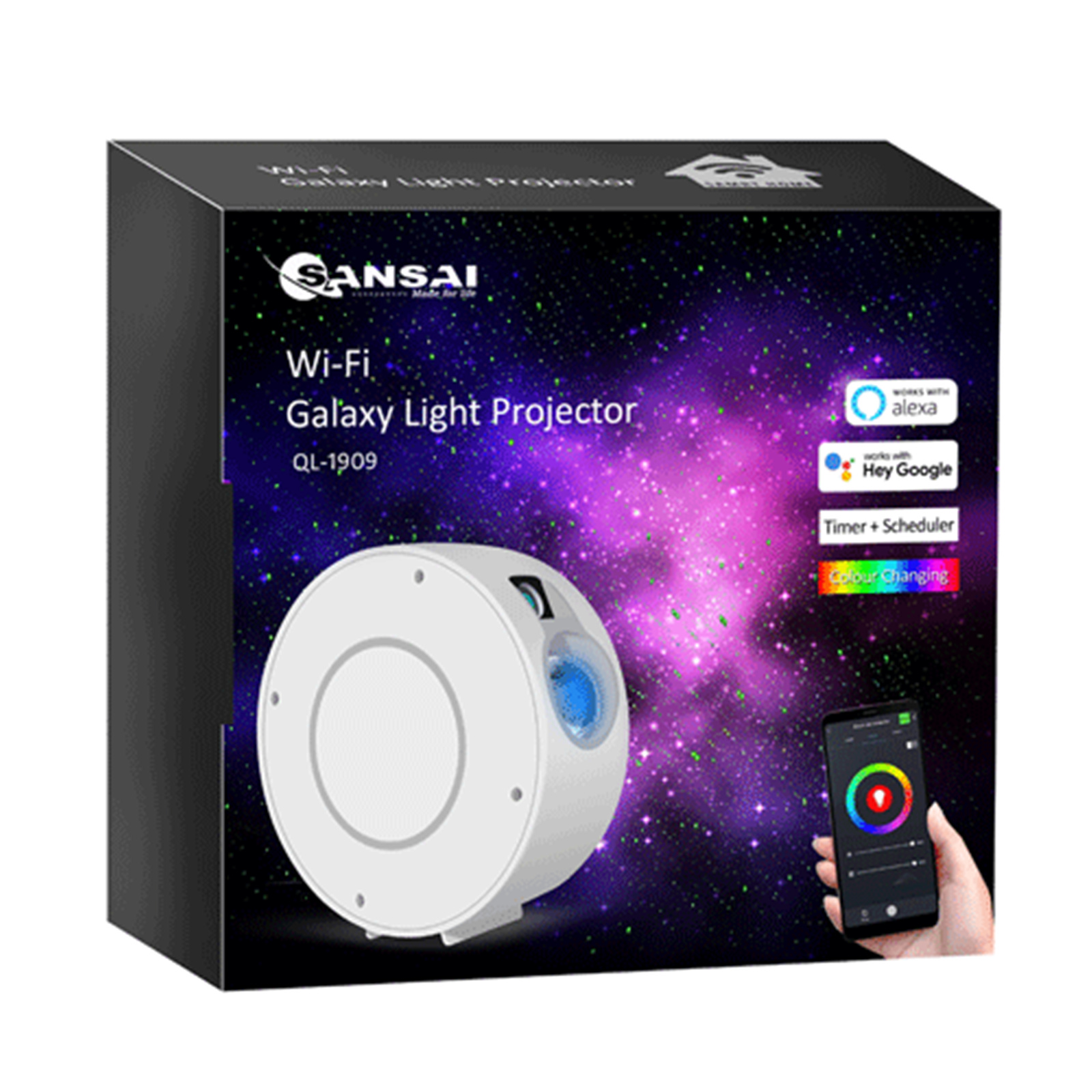 Sansai QL-1909 Wi-Fi Galaxy Light Projector Amazon Alexa & Google Home Smart App Control