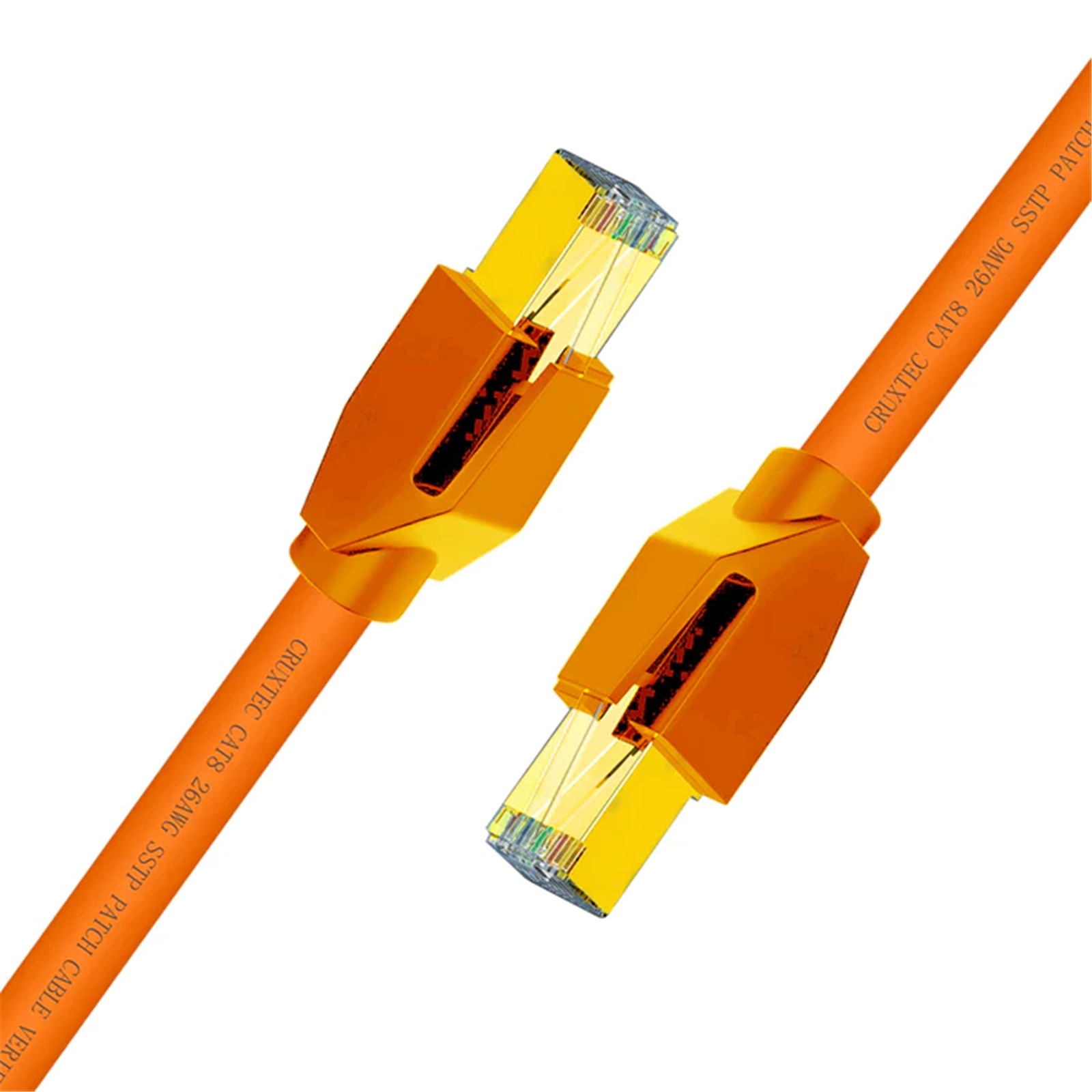 Cruxtec Cat8 Ethernet Cable - 5m - Orange 40Gb / SFTP Triple Shielding