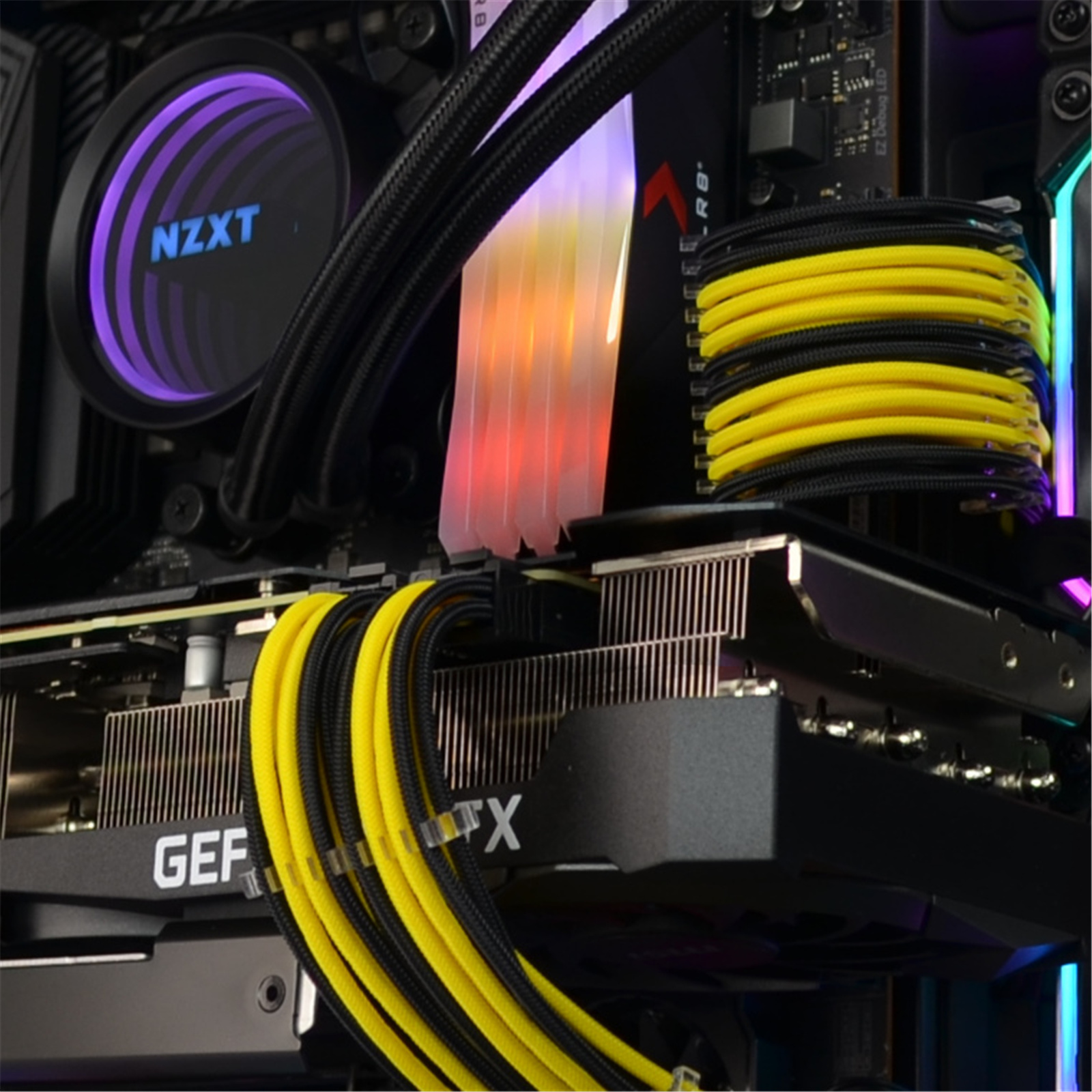 Buy the GGPC Gaming PC Braided Cable Kit Pack, (Yellow and Black, 40cm