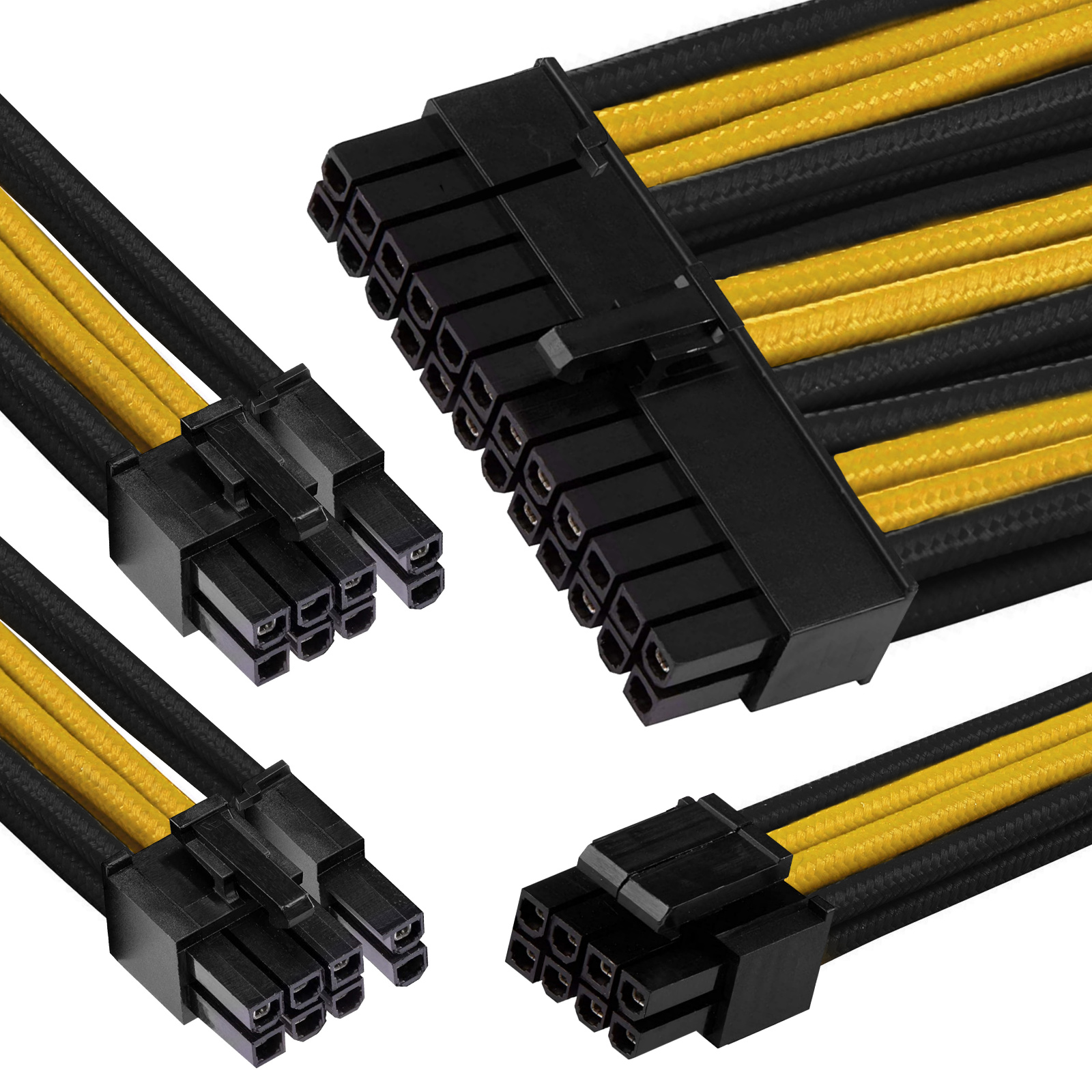 Buy the GGPC Gaming PC Braided Cable Kit Pack, (Yellow and Black, 40cm