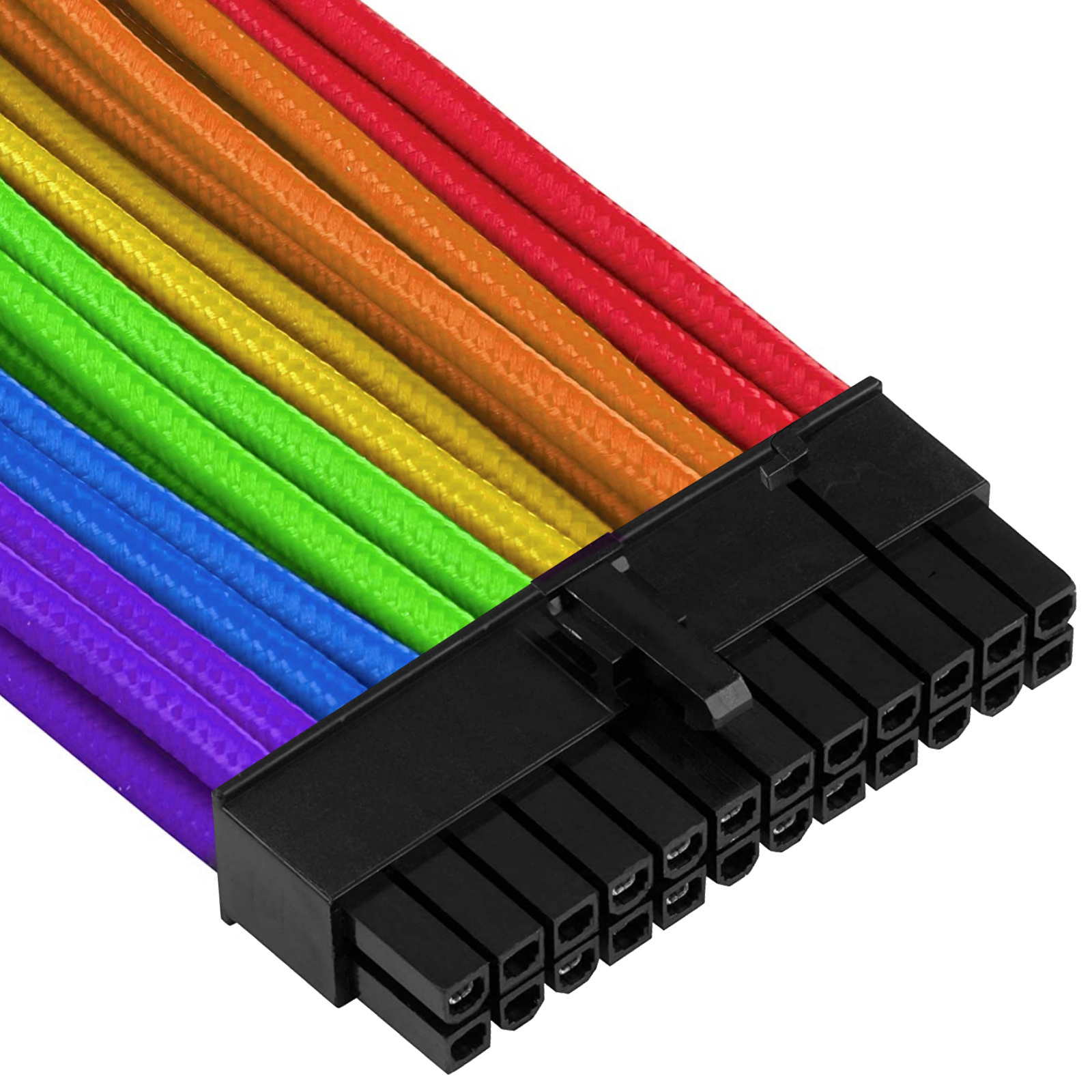 Buy the GGPC Gaming PC Braided Cable Kit Pack, (Rainbow, 40cm) Includes
