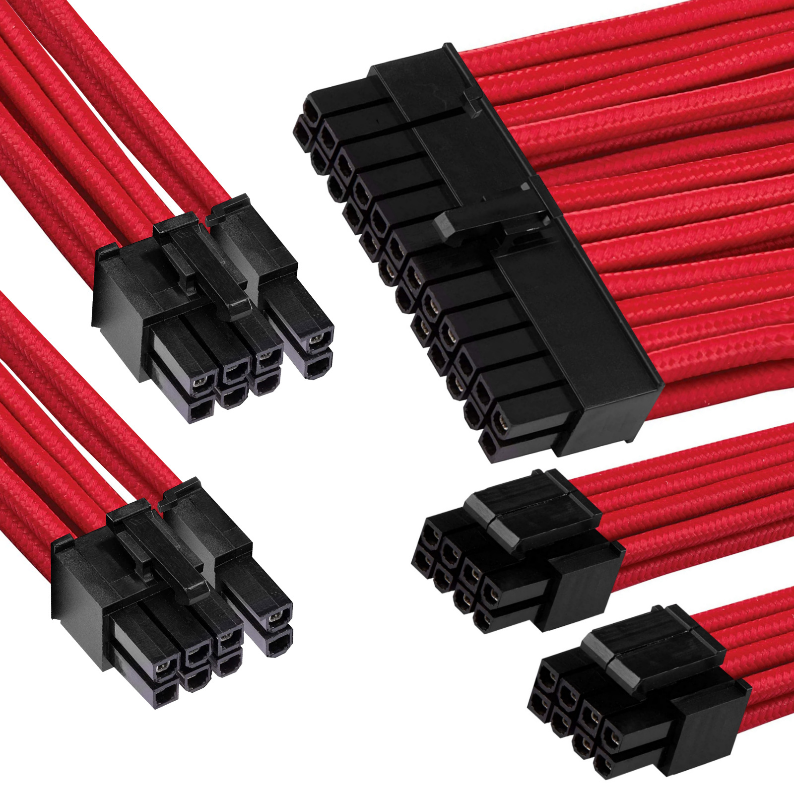 Buy the GGPC Gaming PC Braided Cable Kit Pack, (Red, 40cm), Set of 5