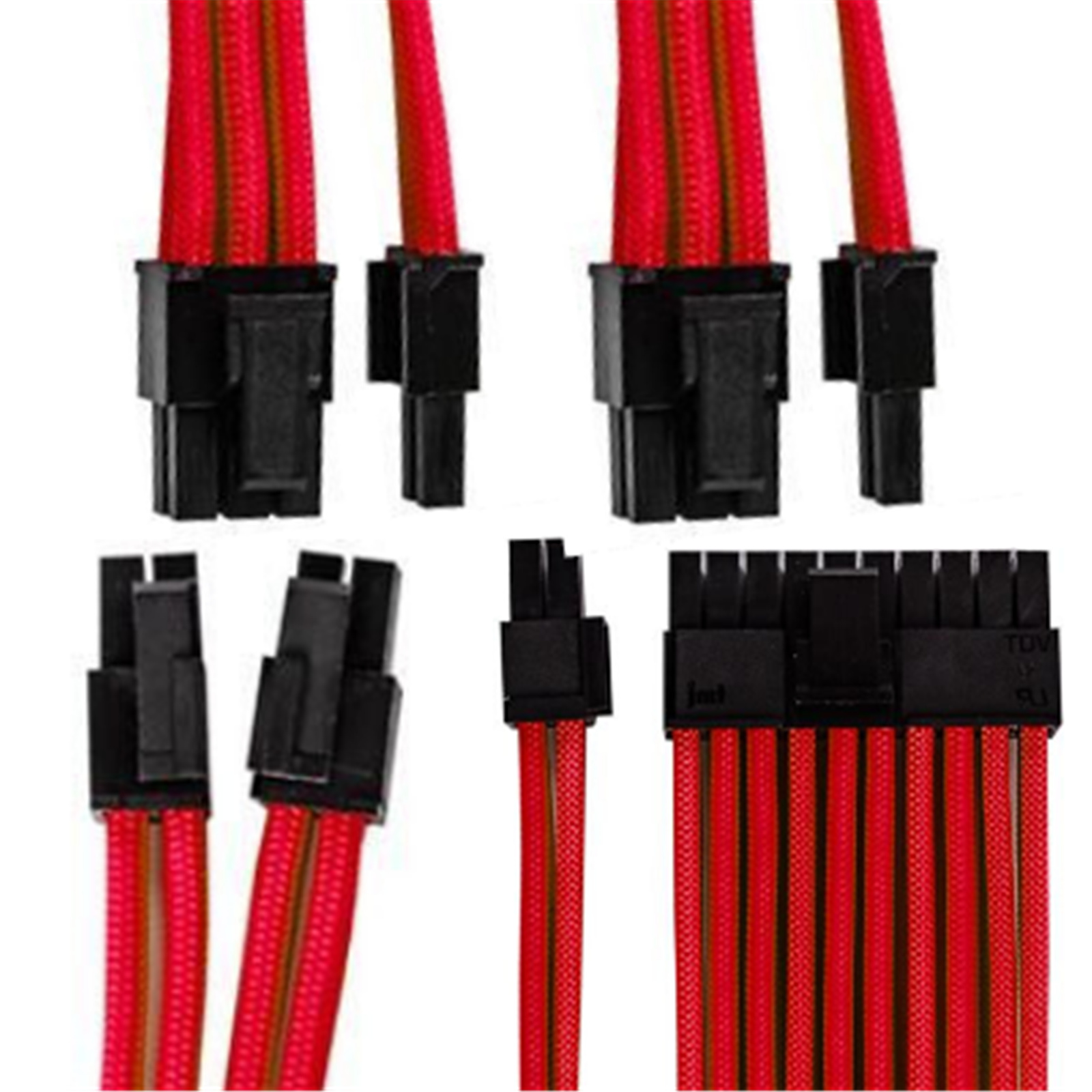 Buy the GGPC Gaming PC Braided Cable Kit Pack, (Red, 40cm), Set of 5