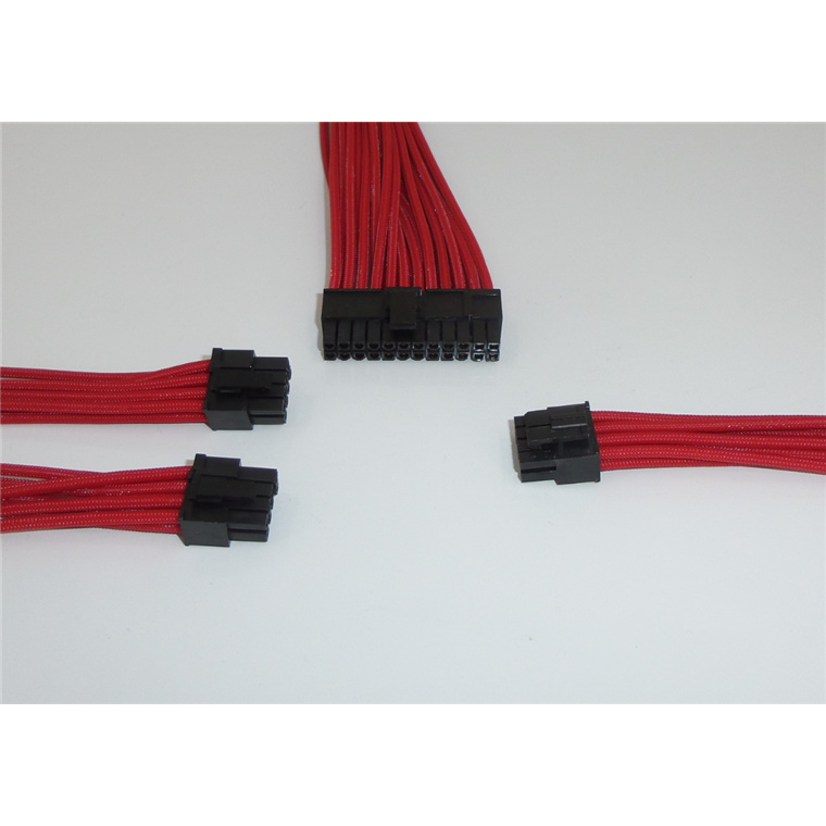 Buy the GGPC Gaming PC Braided Cable Kit Pack, (Red, 40cm), Set of 5