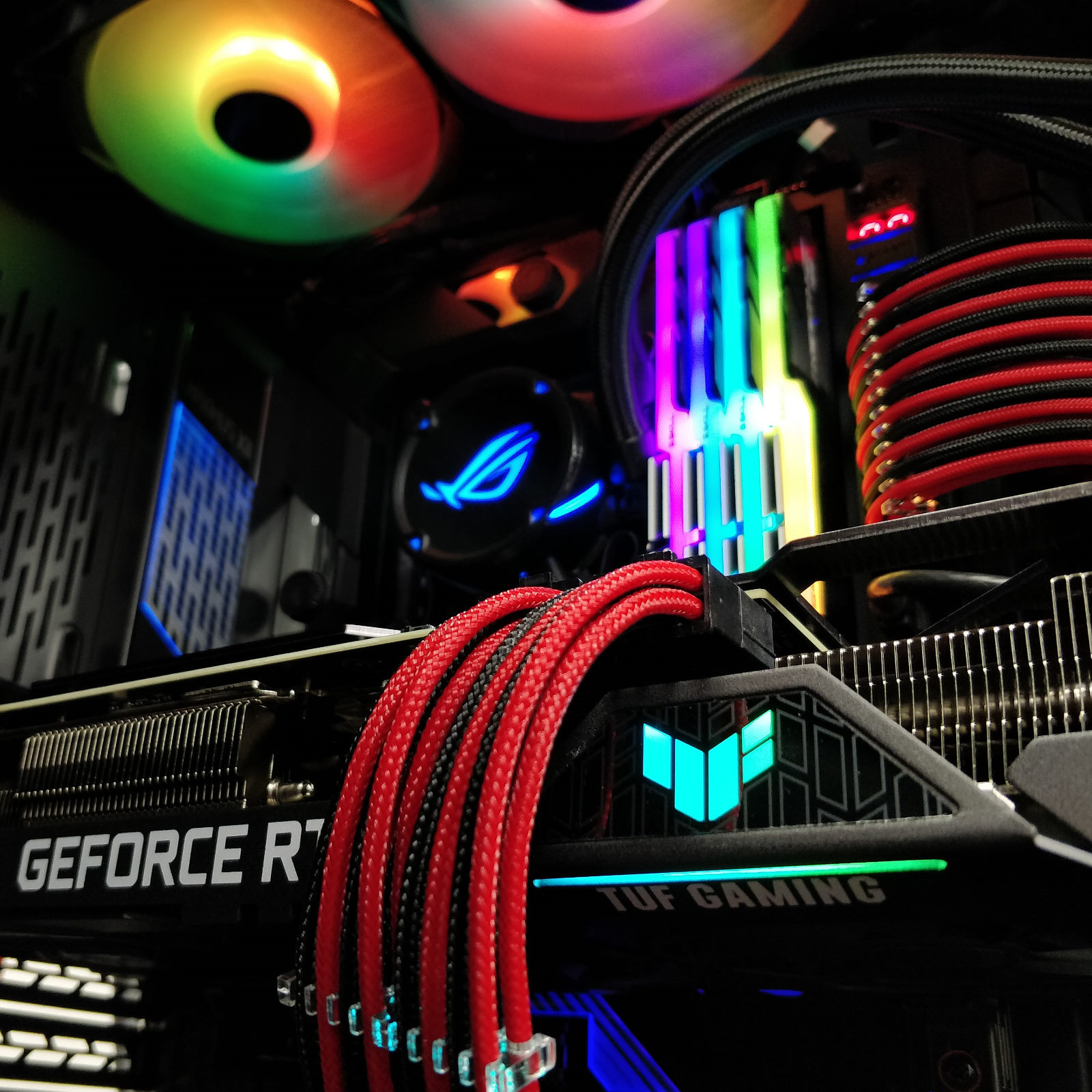 Buy the GGPC Gaming PC Braided Cable Kit Pack, (Red & Black, 40cm), Set