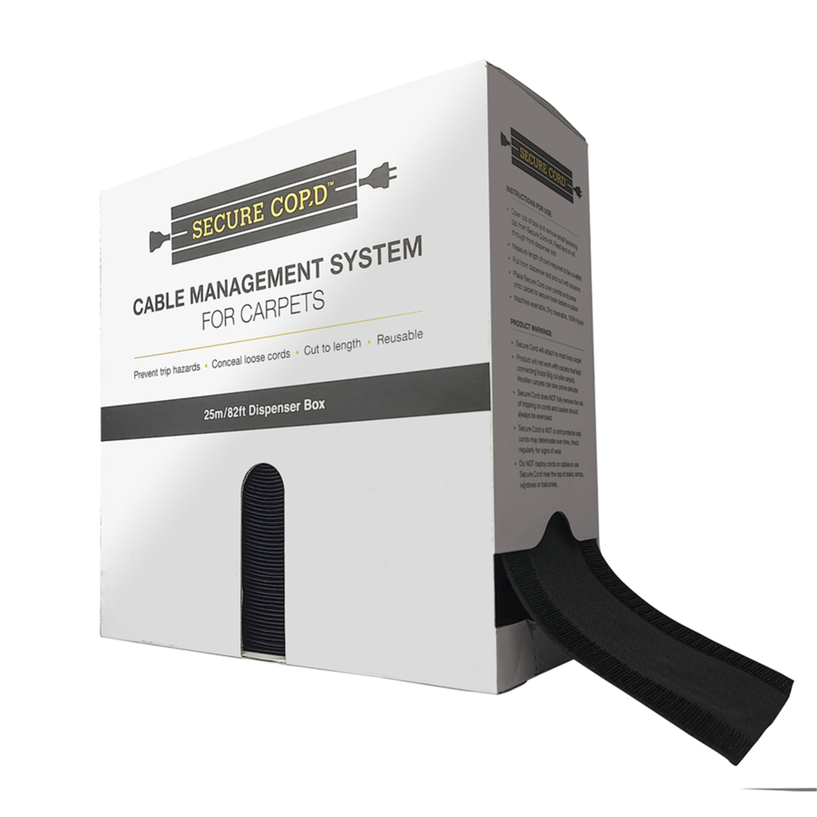 Buy the Secure Cord Cable Management Covers For Loop Pile Carpets