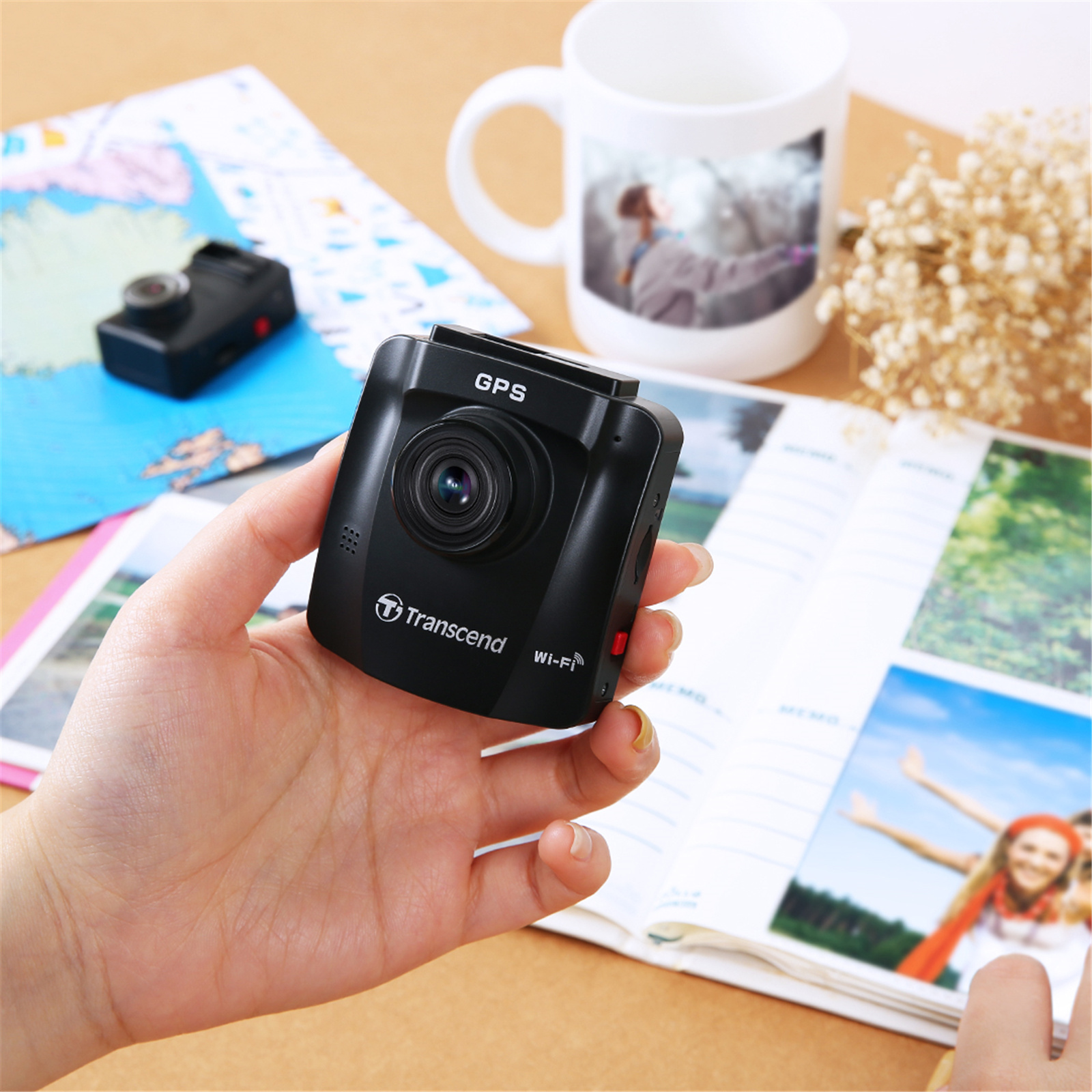 Transcend DrivePro 620 Dual Lens Dash Cam Built-In Wi-Fi - 2.4" Screen - 1080P Video Recording - GPS/GLONASS Receiver - Dual 64GB Micro SD Card Included