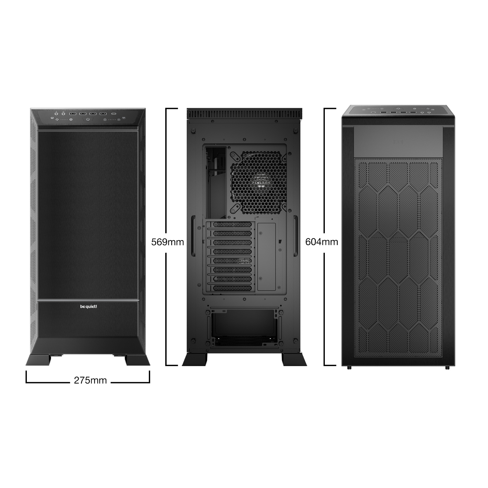 be quiet Dark Base Pro 901 Full Tower Gaming Case Tempered Glass, CPU  Cooler Support Upto 190mm, Graphics Card Support Upto 495mm, 8x PCI Slot,  420mm