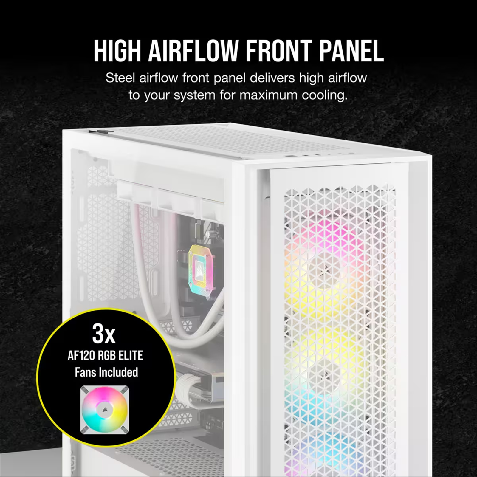 Corsair CC-9011243-WW ICUE 5000D RGB Airflow Mid-Tower True White
