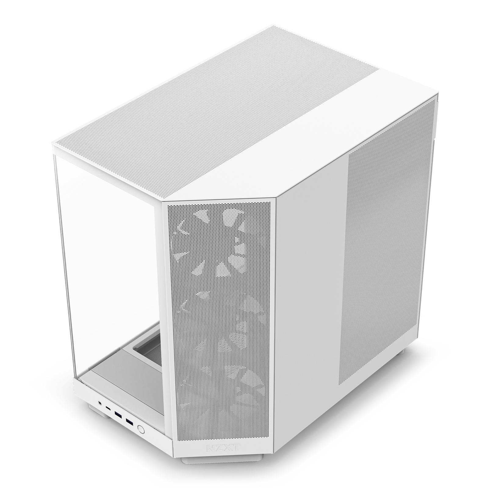 NZXT H6 Flow White ATX MidTower Gaming Case Tempered Glass, Dual Chamber, Front 3x120mm Fans Pre-Installed, CPU Cooler Support Upto 163mm, GPU Support Upto 365mm, 7x PCI, 360mm Radiator Supported, Front I/O: 2x USB, 1x Type C, HD Audio
