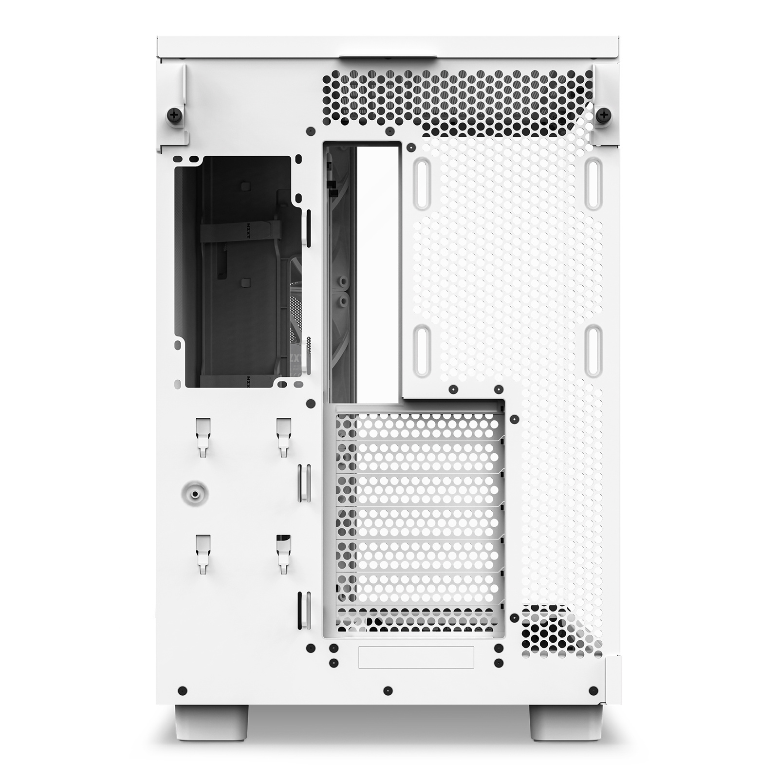 NZXT H6 Flow White ATX MidTower Gaming Case Tempered Glass, Dual Chamber, Front 3x120mm Fans Pre-Installed, CPU Cooler Support Upto 163mm, GPU Support Upto 365mm, 7x PCI, 360mm Radiator Supported, Front I/O: 2x USB, 1x Type C, HD Audio