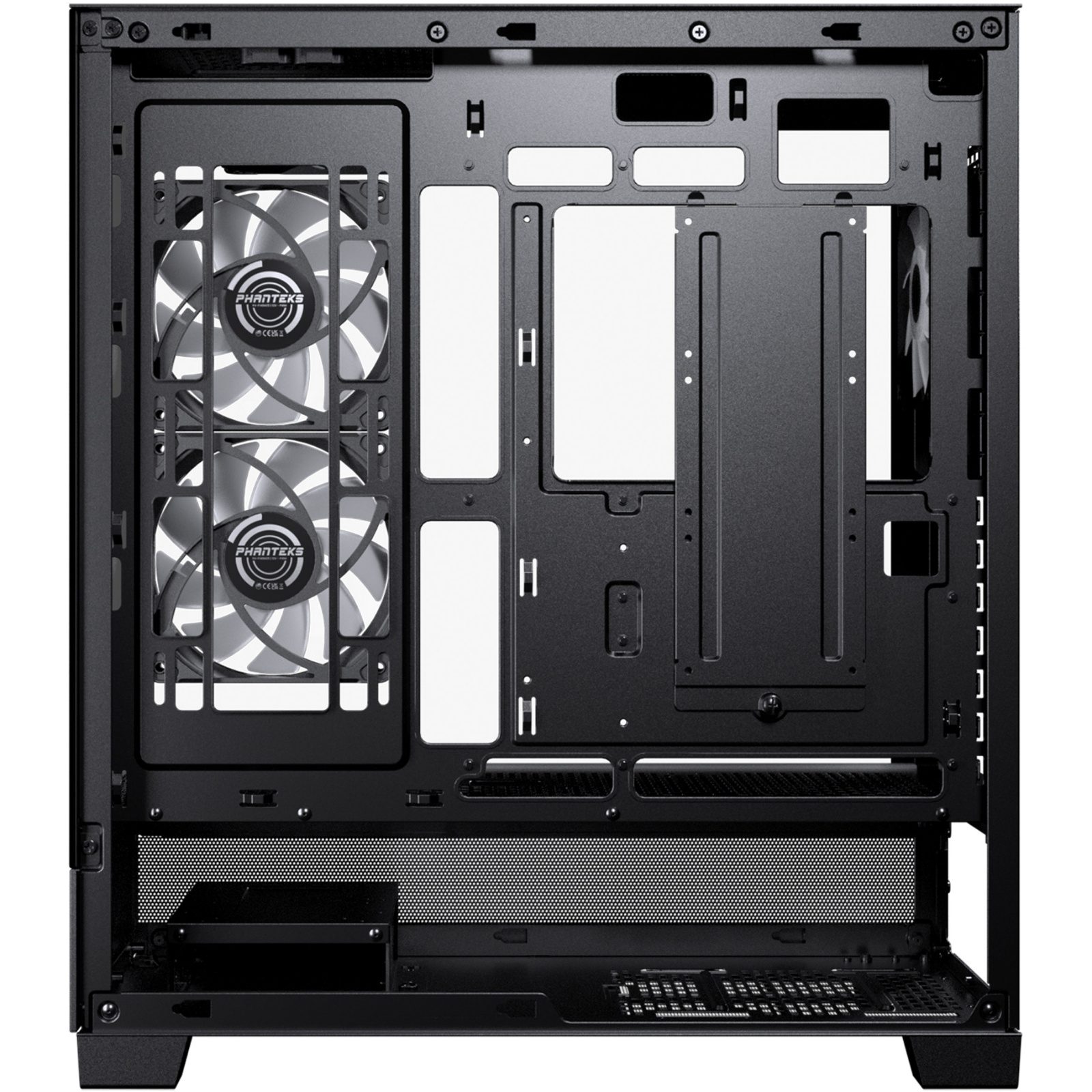 Phanteks XT VIEW Black ATX Case Tempered Glass, 3x 120MM DRGB Fans, CPU Cooler Support upto 184mm, GPU Support Upto 415mm, 7x PCI, 360mm Radiator Supported - Front: 1x Type C, 1x USB, HD Audio