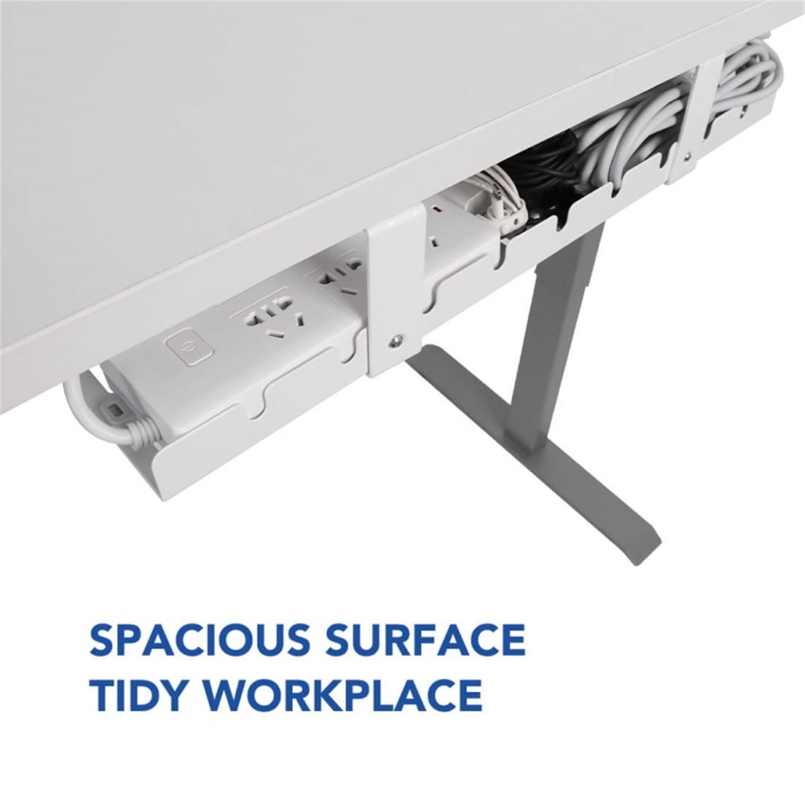 Buy the Loctek CMP502 White Under Desk Cable Management Basket Tray