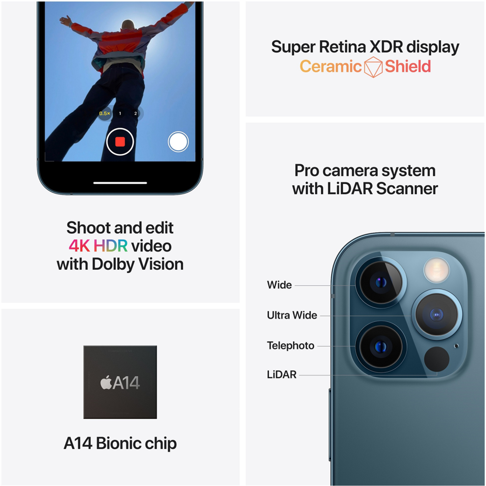 Apple iPhone 12 Pro 256GB - Graphite - (A-Grade Refurbished) - with Cable.  Reconditioned by PB Tech - 1 Year Warranty