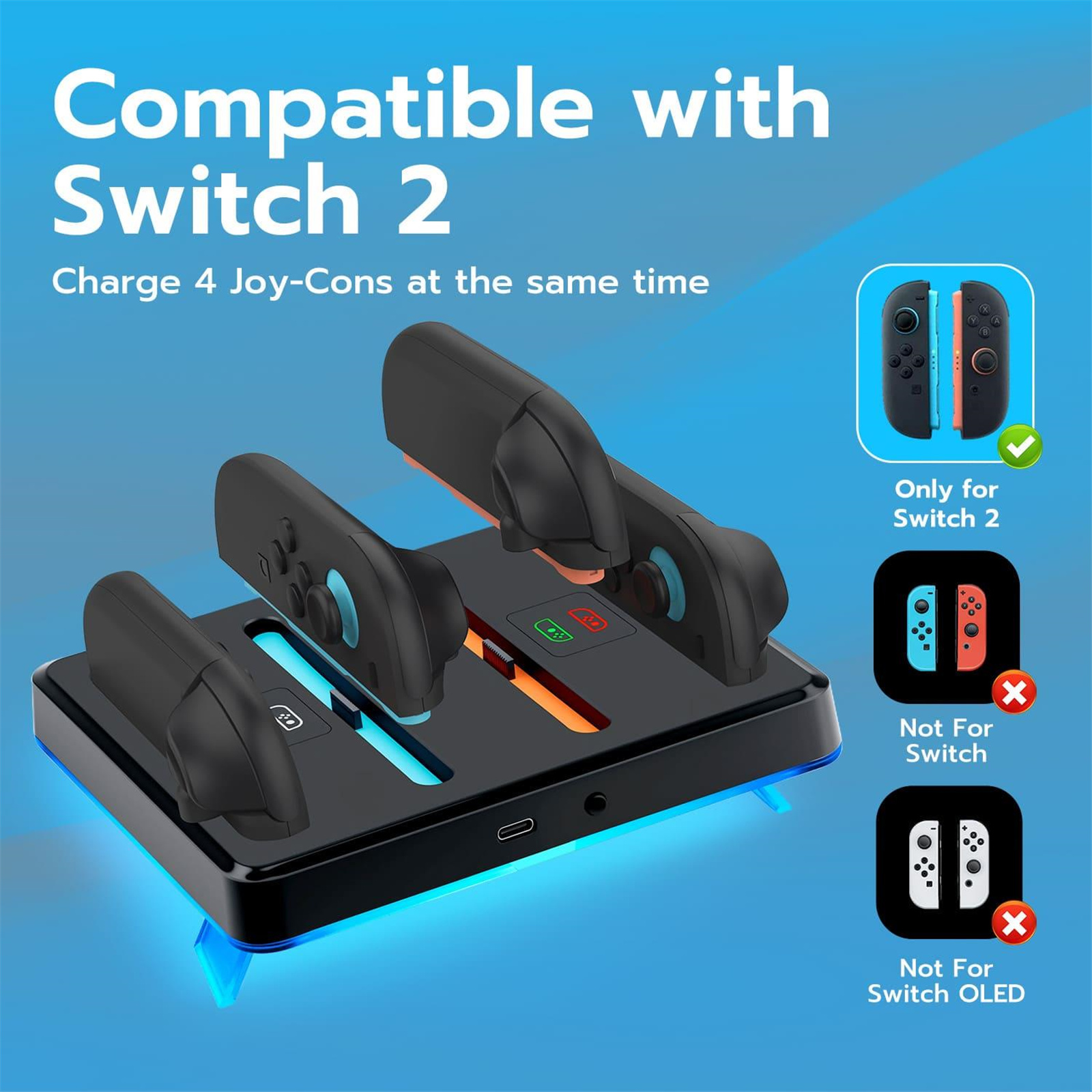 Joy Con Nintendo Switch V2 Charging Time DOBE Charging Dock For
