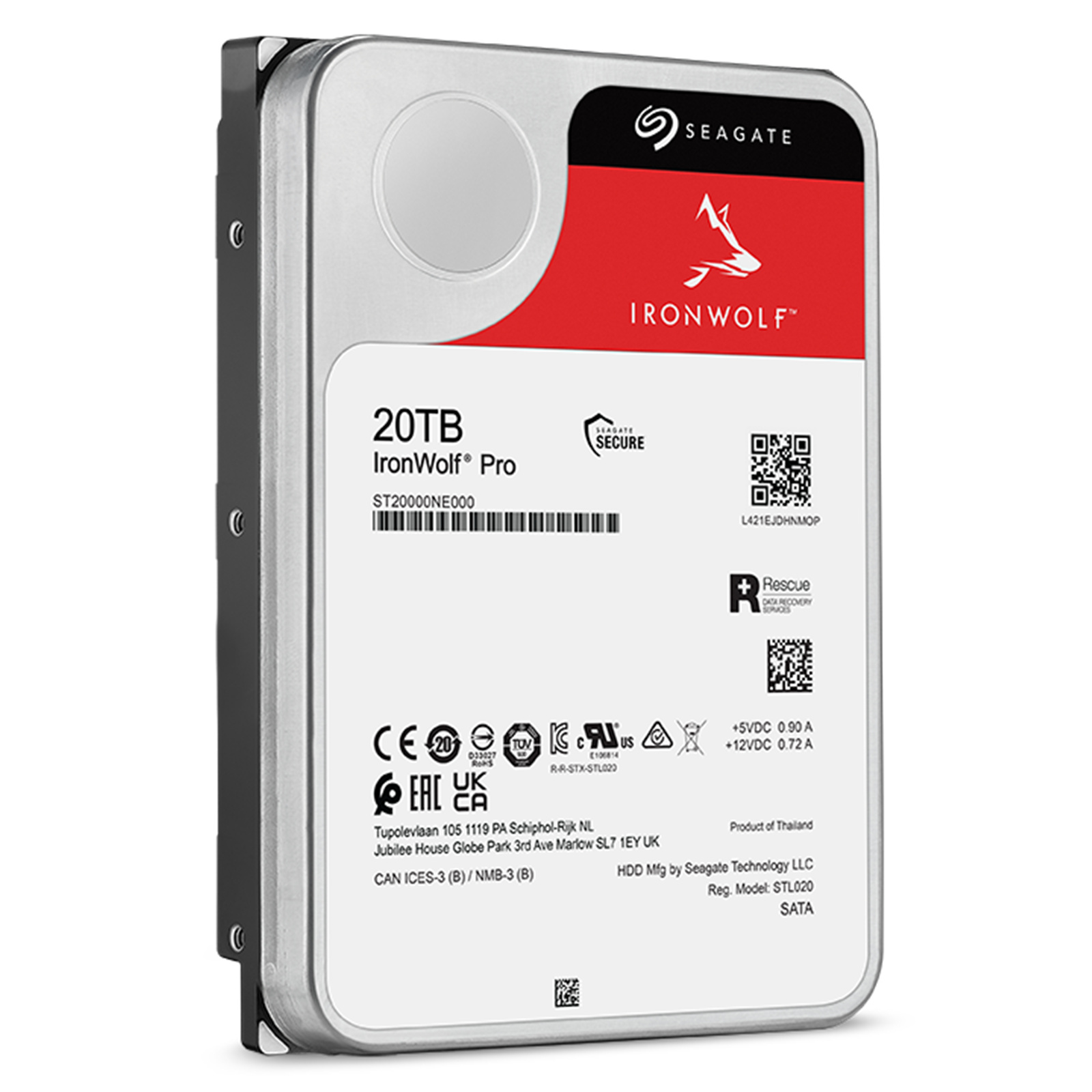 Seagate IronWolf Pro 20TB Internal HDD SATA 6Gb/s - 7200 RPM - 256MB Cache - Perfect for 1-16 BAY NAS system - 5 years warranty