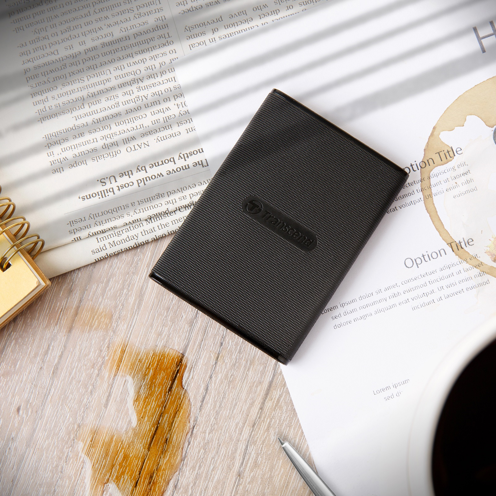 Transcend ESD270C 500GB USB-C Portable External SSD - Black