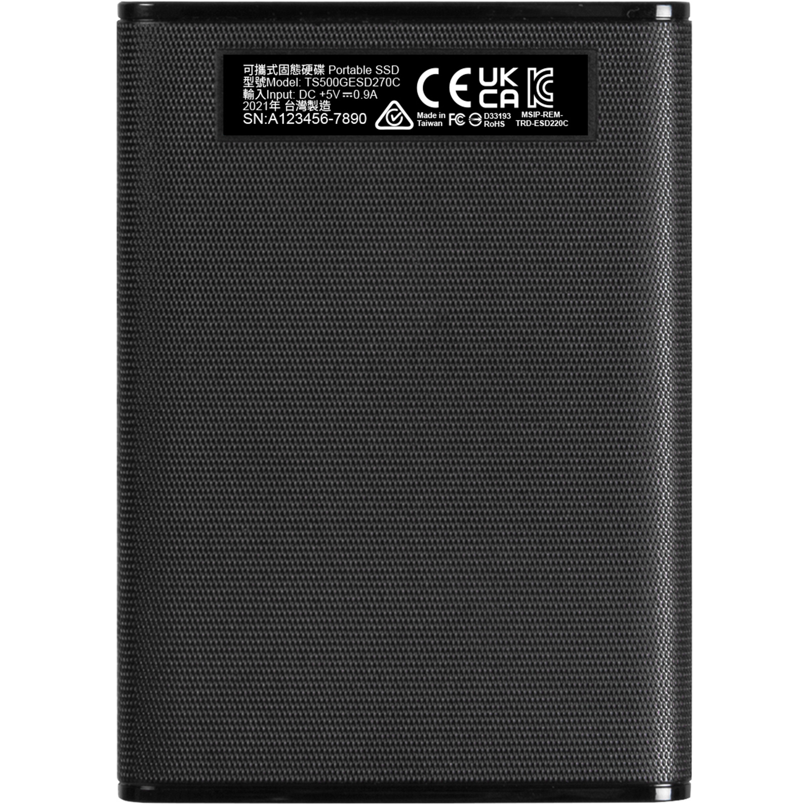 Transcend ESD270C 500GB USB-C Portable External SSD - Black