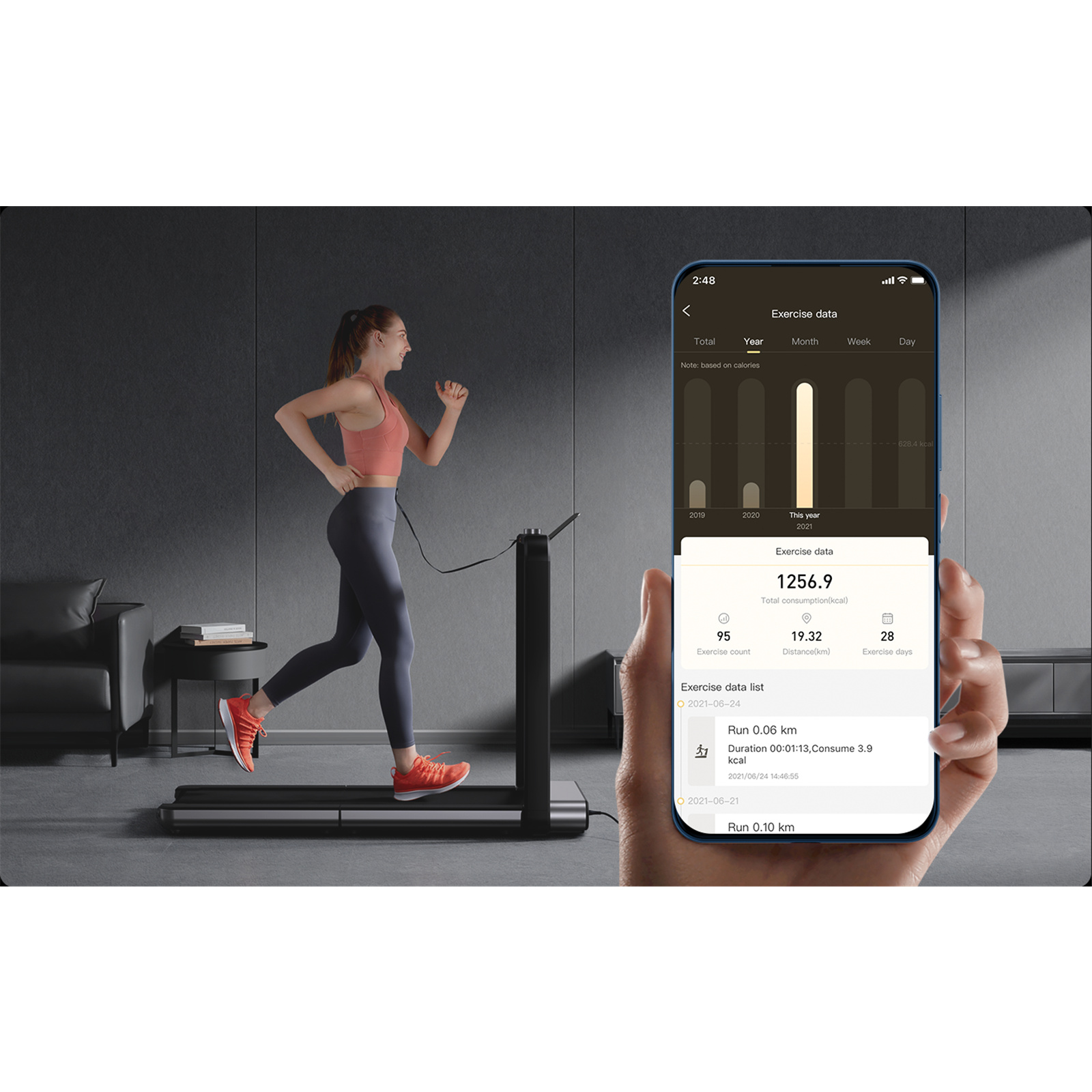 Buy the Kingsmith Treadmill X21 WalkingPad Max Load 110 Kg ,Max Speed 12Km/h... ( KX21 ) online