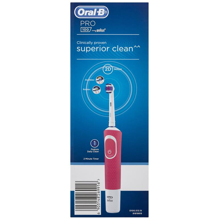 Buy the OralB Pro 100 2D White Polish Power Electric Toothbrush with