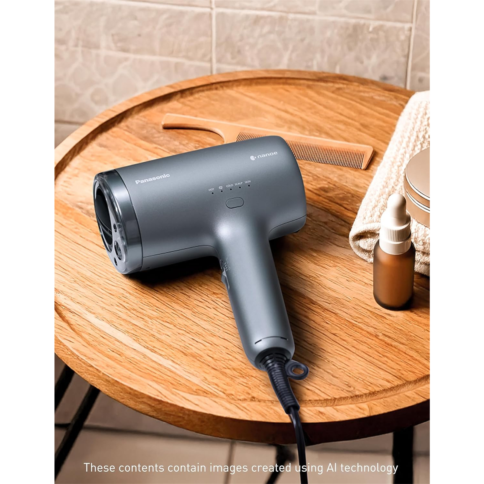 Panasonic Nanoe & Mineral Hairdryer with Quick Dry Nozzle, Diffuser, Hot/Cold Modes and Skin Care Mode and Scalp Care Mode