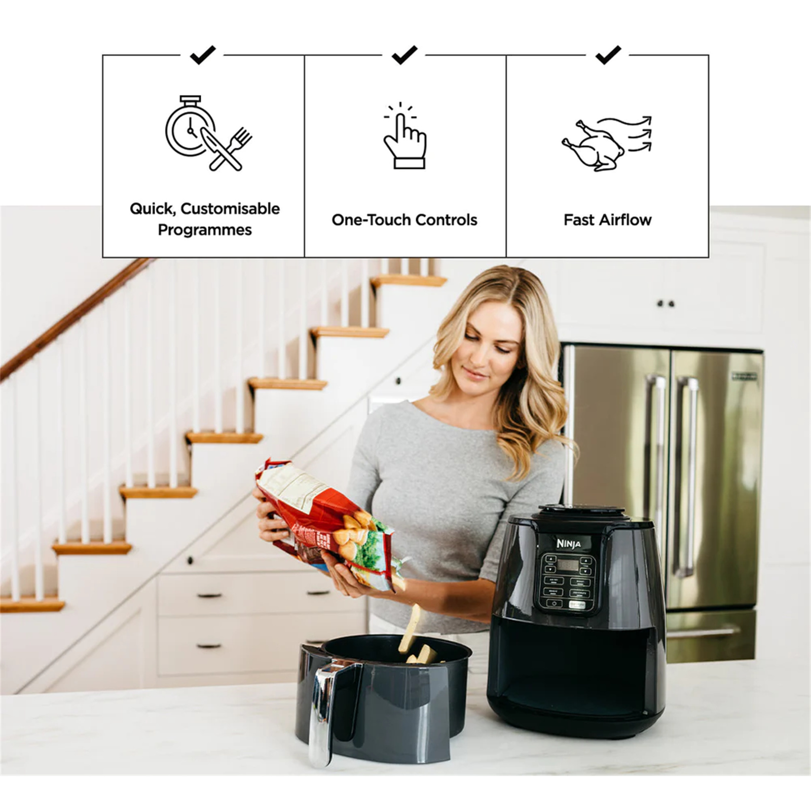 Buy the Ninja Foodi AF100 Air fryer 3.8L 4 Cooking Functions Air Fry
