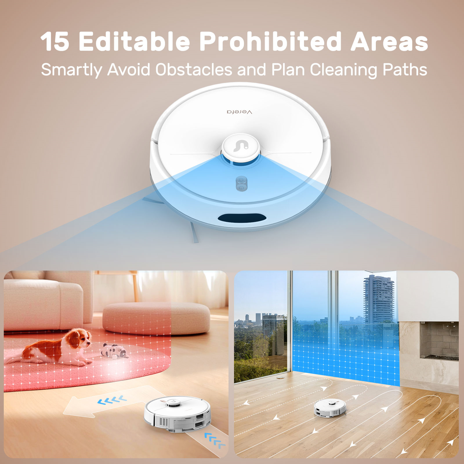 Verefa L20M Plus 11-in-1 Robot Wet & Dry Vacuum Cleaner Pet Grooming Kits Self Empty Dustbin App & Voice Control - 2.4G Hz - Bluetooth Connect - 360 Lidar Navigation - 2-in-1 Dual Purpose Dustbin - 3L Dust Bag - 2600mAh -3000 Pa Pet Model S