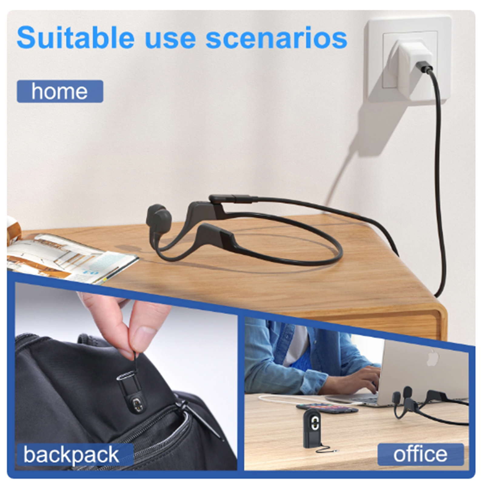 Magnetic USB-C Charging Adapter for Shokz OpenRun, OpenRun Pro, & OpenComm (1st Gen) Bone Conduction Headphones