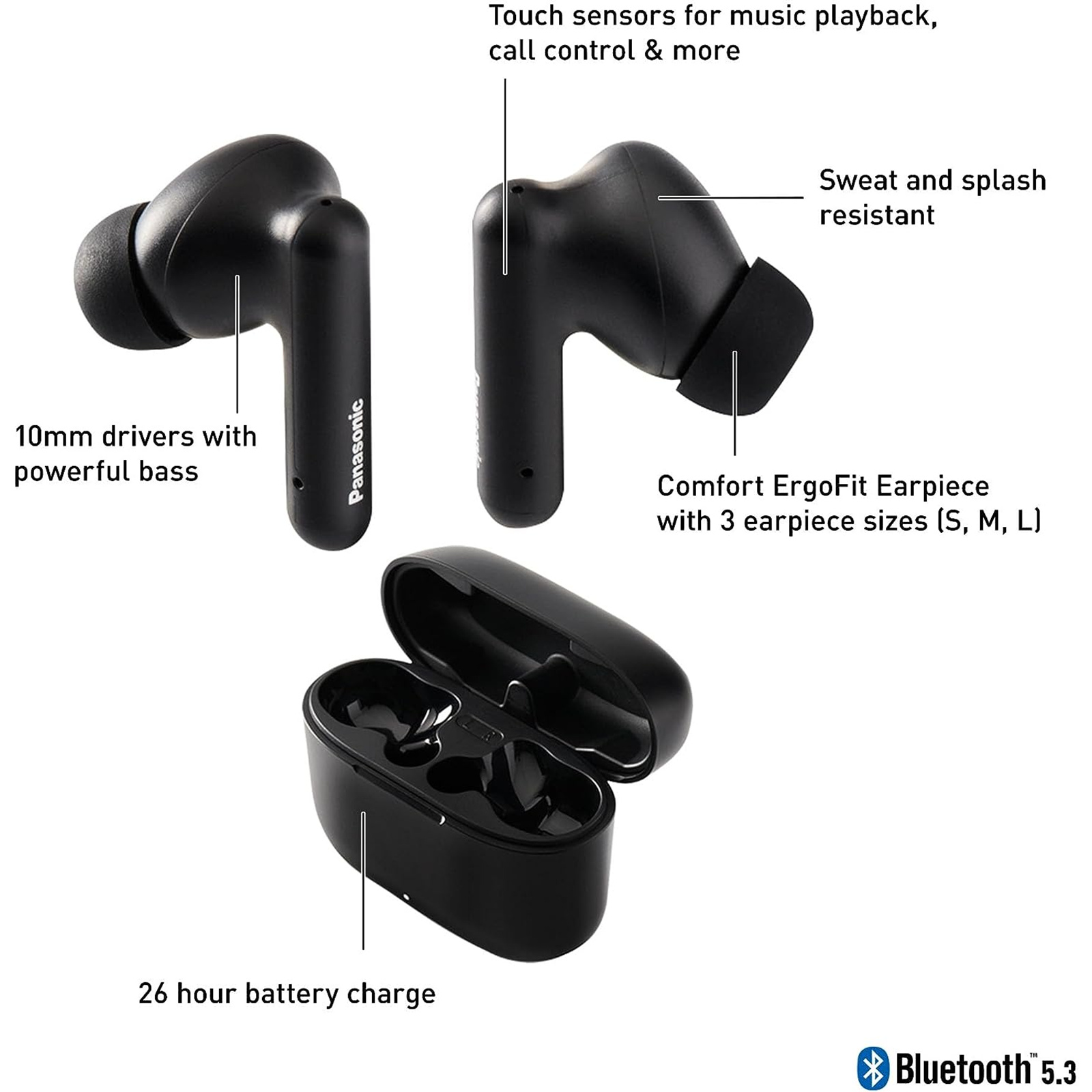 Buy the Panasonic RZ-B110 ErgoFit True Wireless In-Ear Headphones