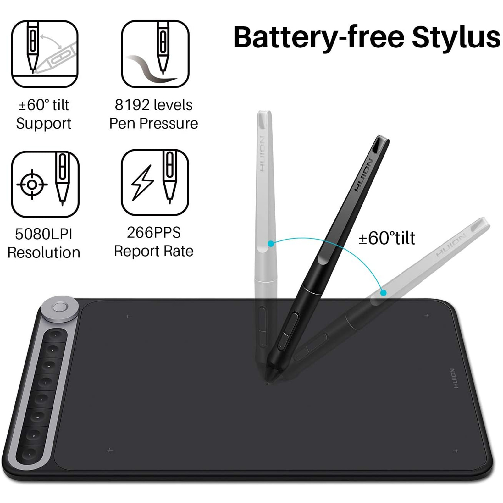 Buy the Huion Inspiroy Dial Q620M Wireless Pen Tablet 10 x 6