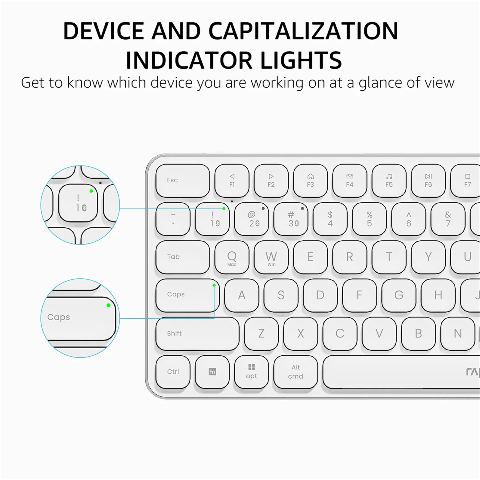 Rapoo E9550L Wireless Multi-mode Ultra-slim 110 Key Keyboard with Bluetooth and 2.4g White