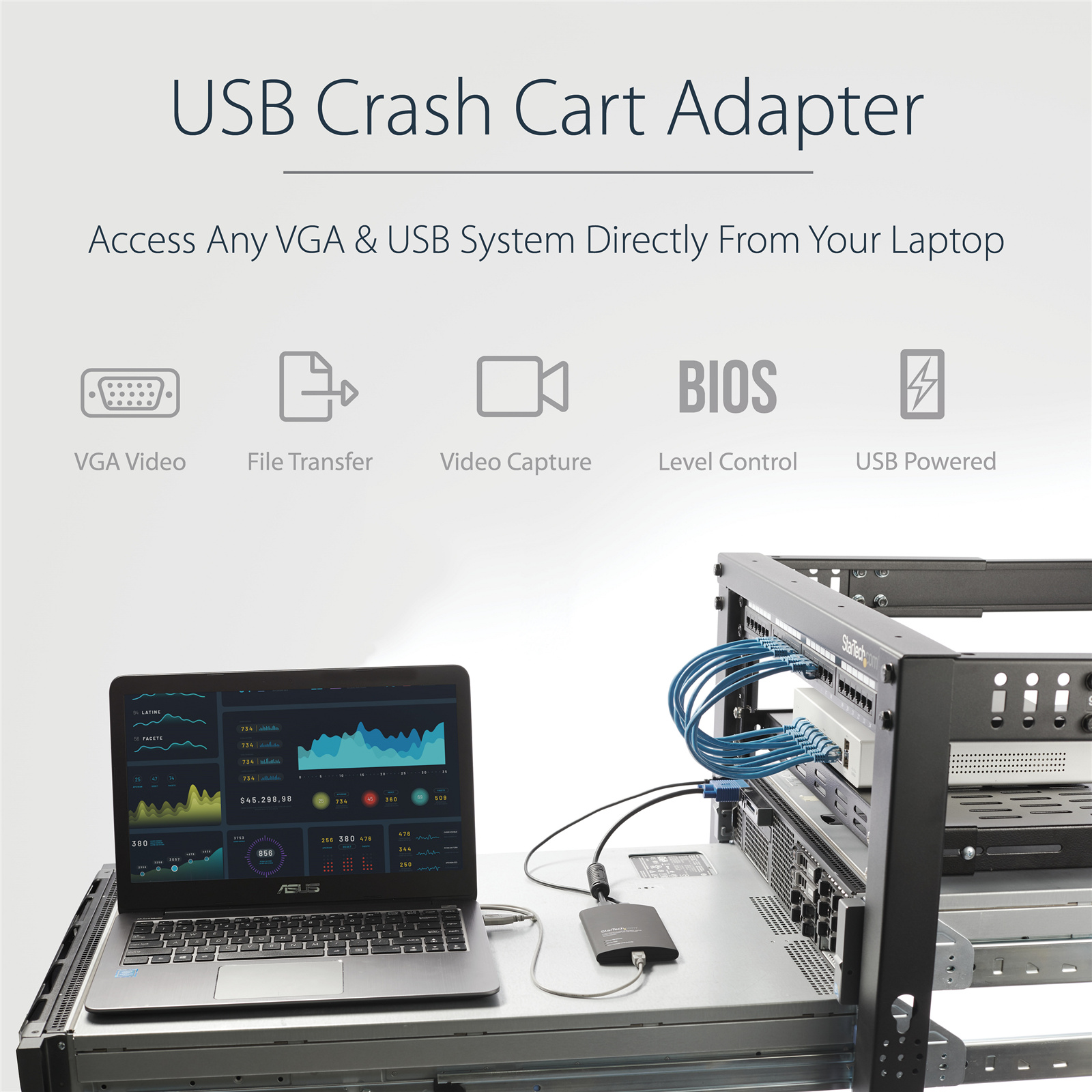 Buy the StarTech KVM Portable Crash Cart w/ File Transfer ( NOTECONS02