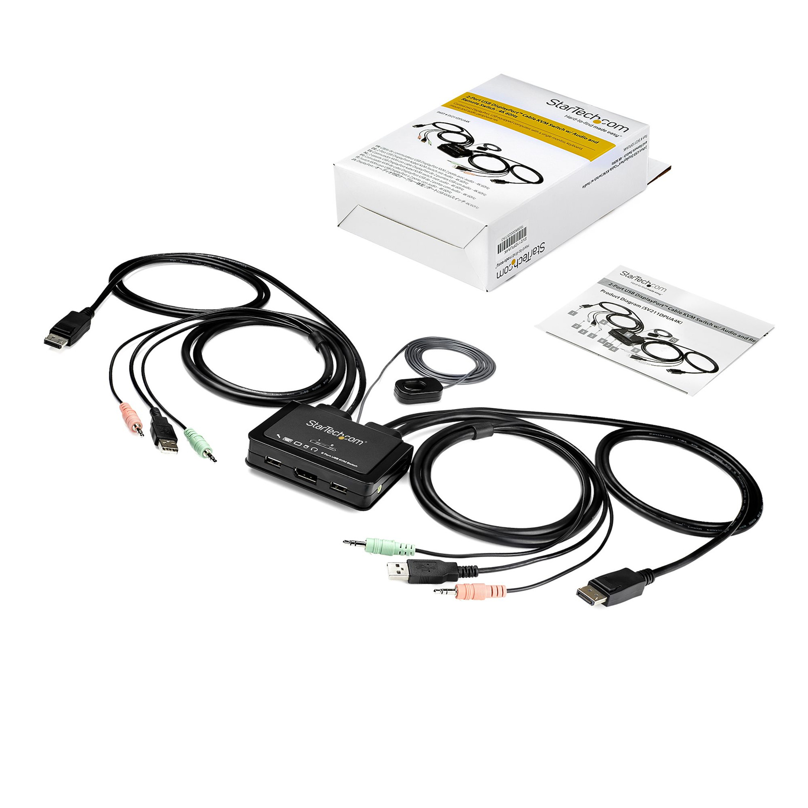 Buy the StarTech SV211DPUA4K 2 Port DisplayPort KVM Switch 4K 60Hz