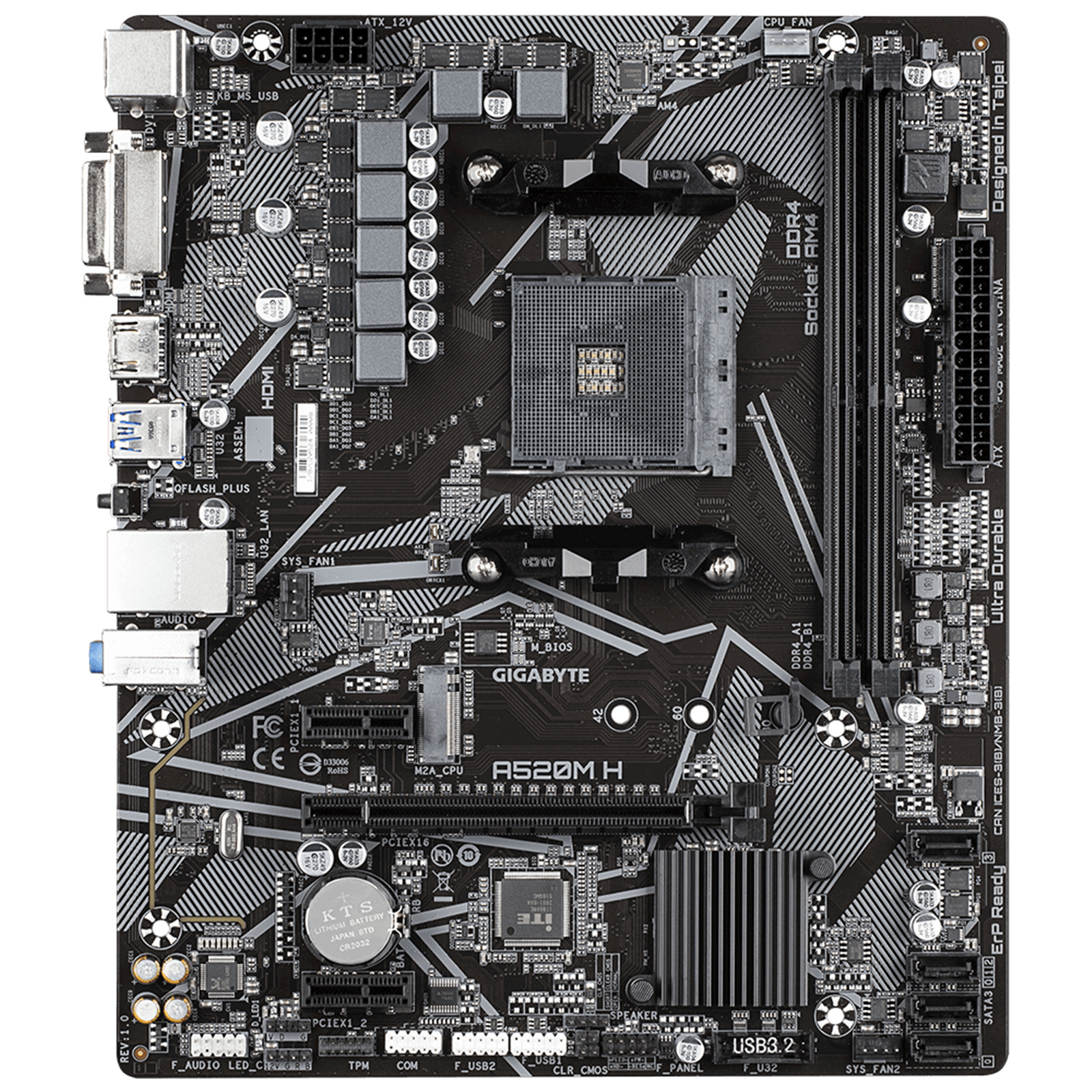 Buy the Gigabyte A520M H MATX For AMD Ryzen 4th Gen CPU,AM4, A520, 1X M