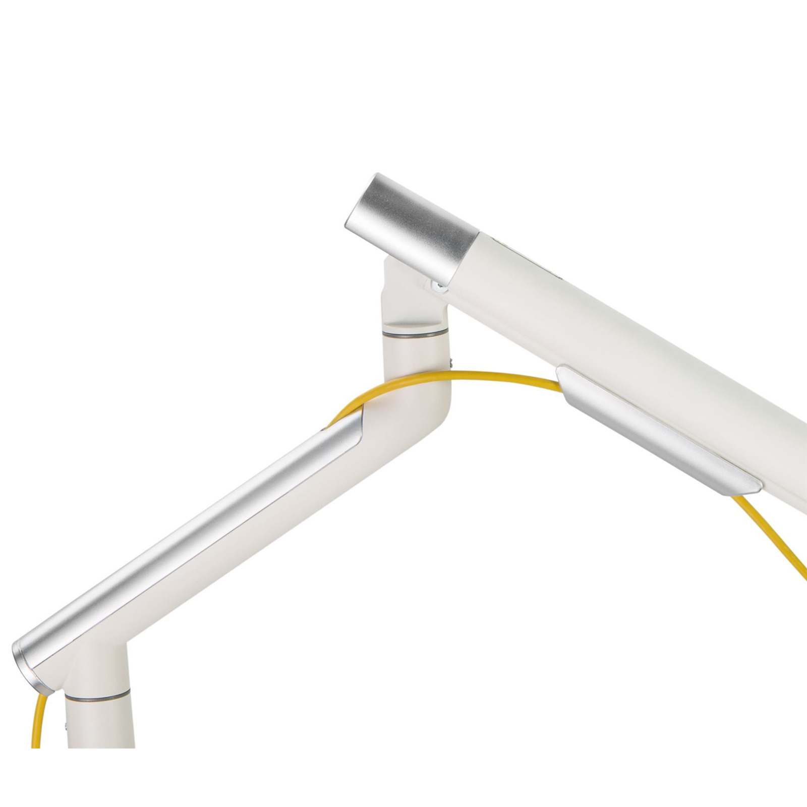 Brateck LDT49-C024 17"-32" Dual Premium Slim Aluminium Spring-Assisted Desk MountMonitorArm.QuickRelease Detachable VESA Plate, Built-in Spring Tension, 180 Rotation Stop, Built-in Cable Management, White