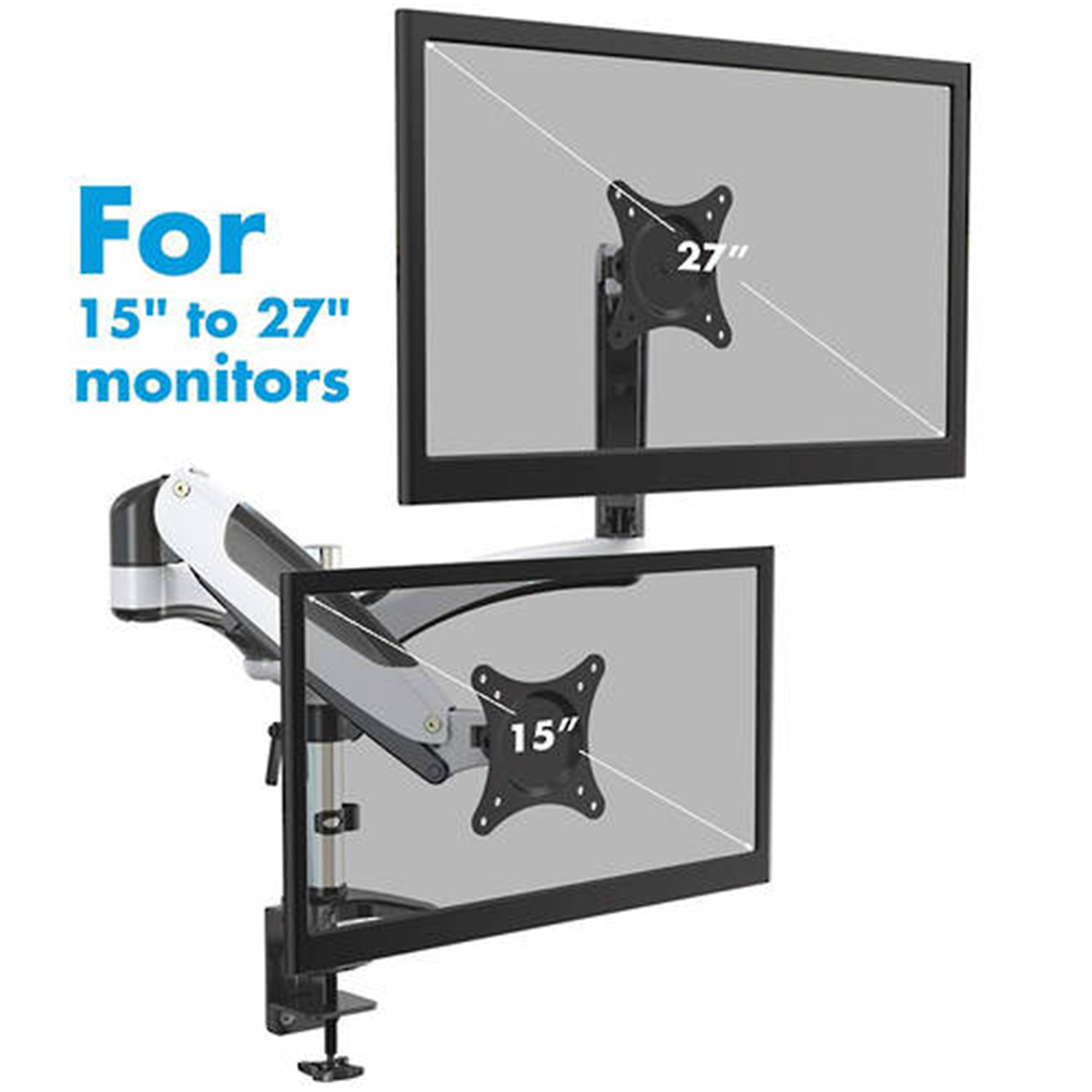 Buy the Huanuo HNDSK1 Dual Monitor Mount for 15" 27" LCD screens