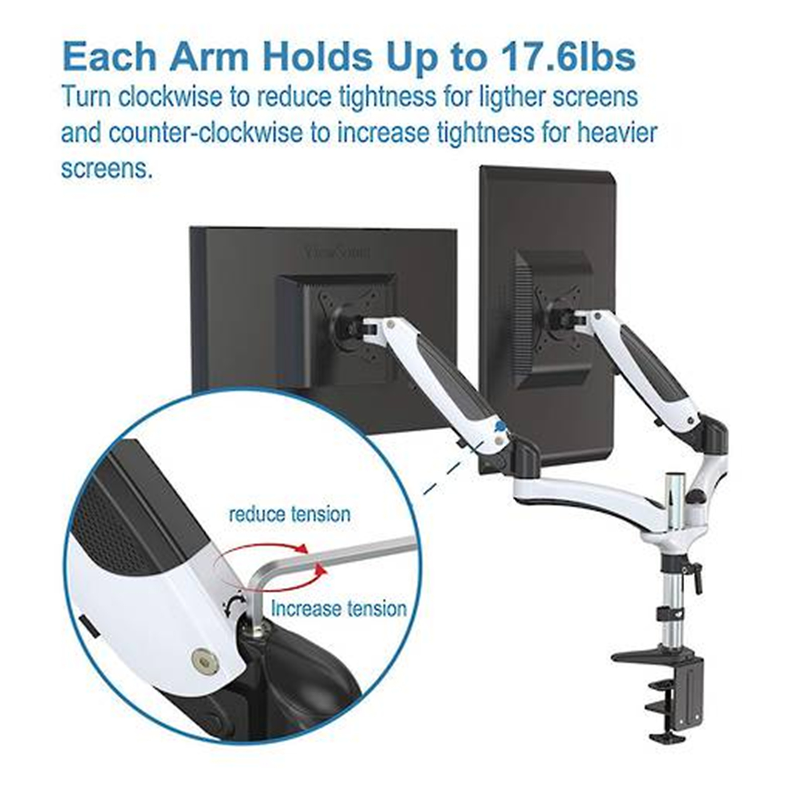 Buy the Huanuo HNDSK1 Dual Monitor Mount for 15" 27" LCD screens
